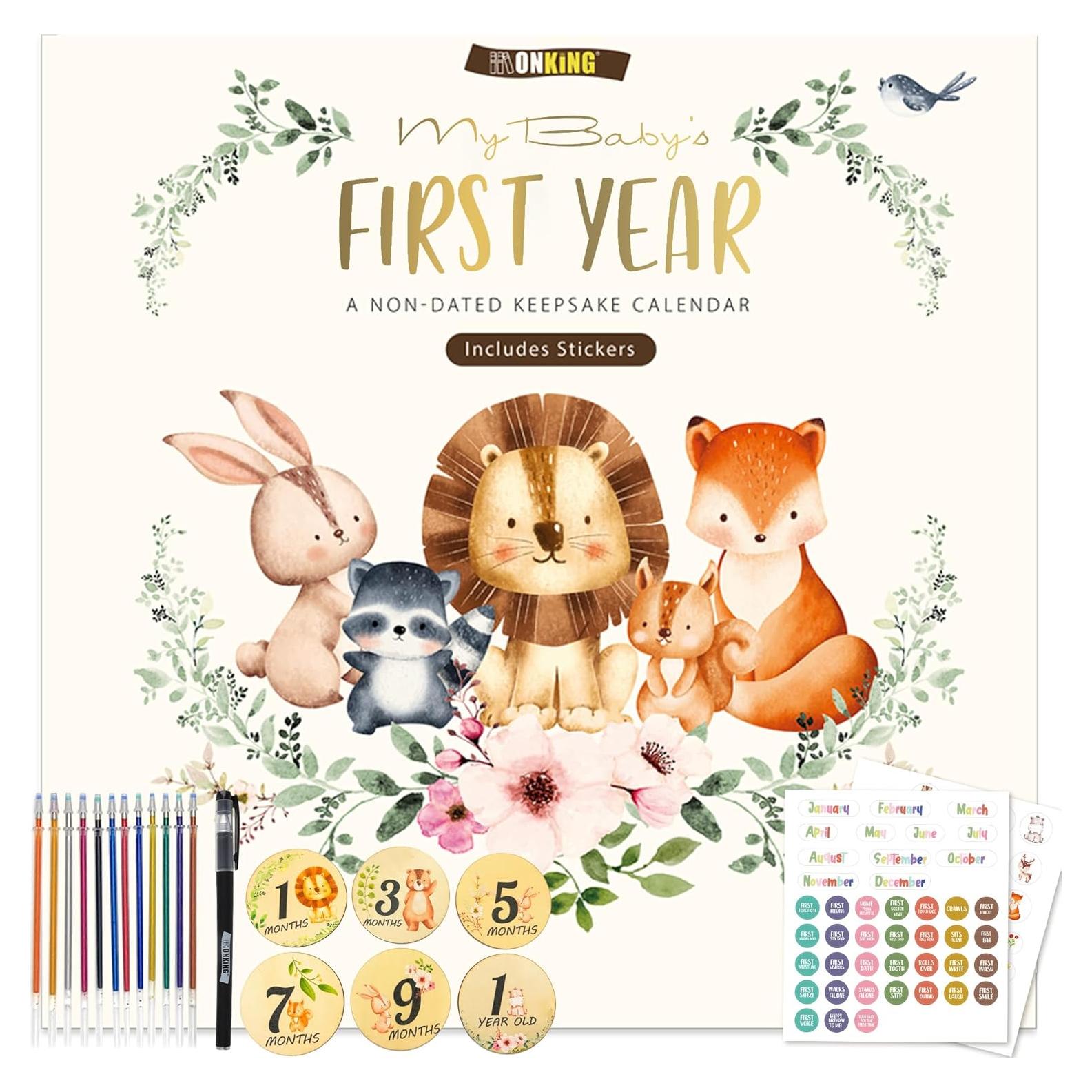 Calendario de Memoria Bebé Monking JNC01 con Stickers y Tarjetas
