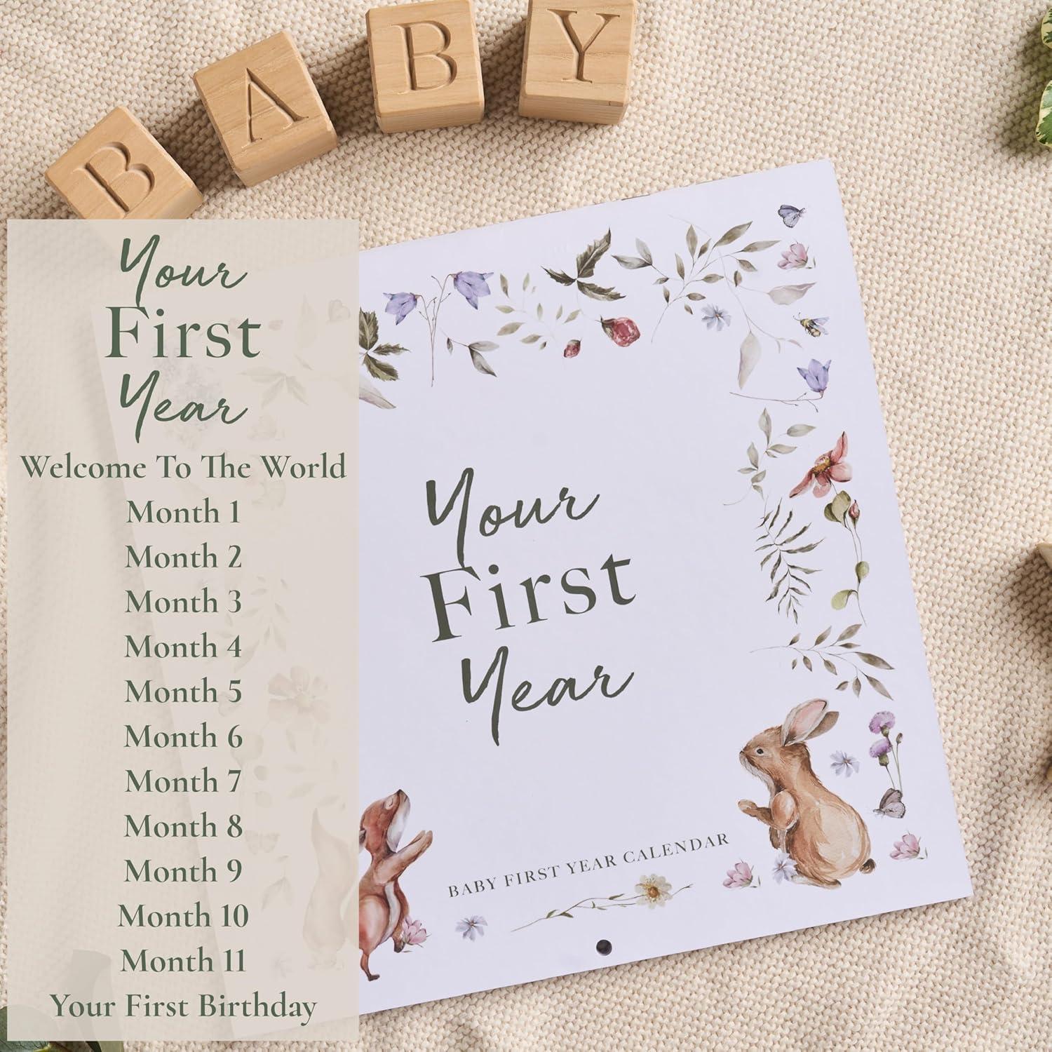 Calendario del Primer Año del Bebé Bibi & Beau con Stickers