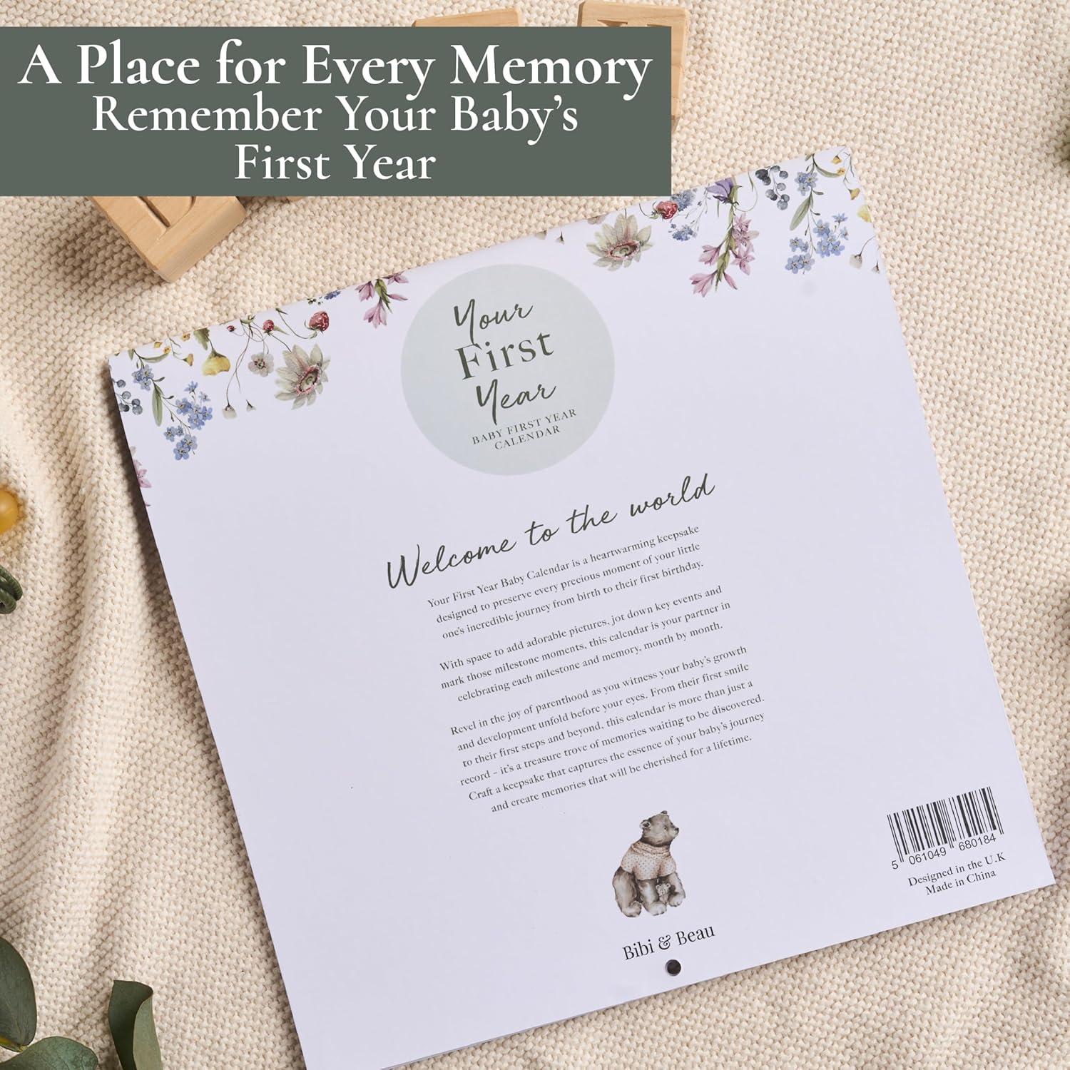 Calendario del Primer Año del Bebé Bibi & Beau con Stickers