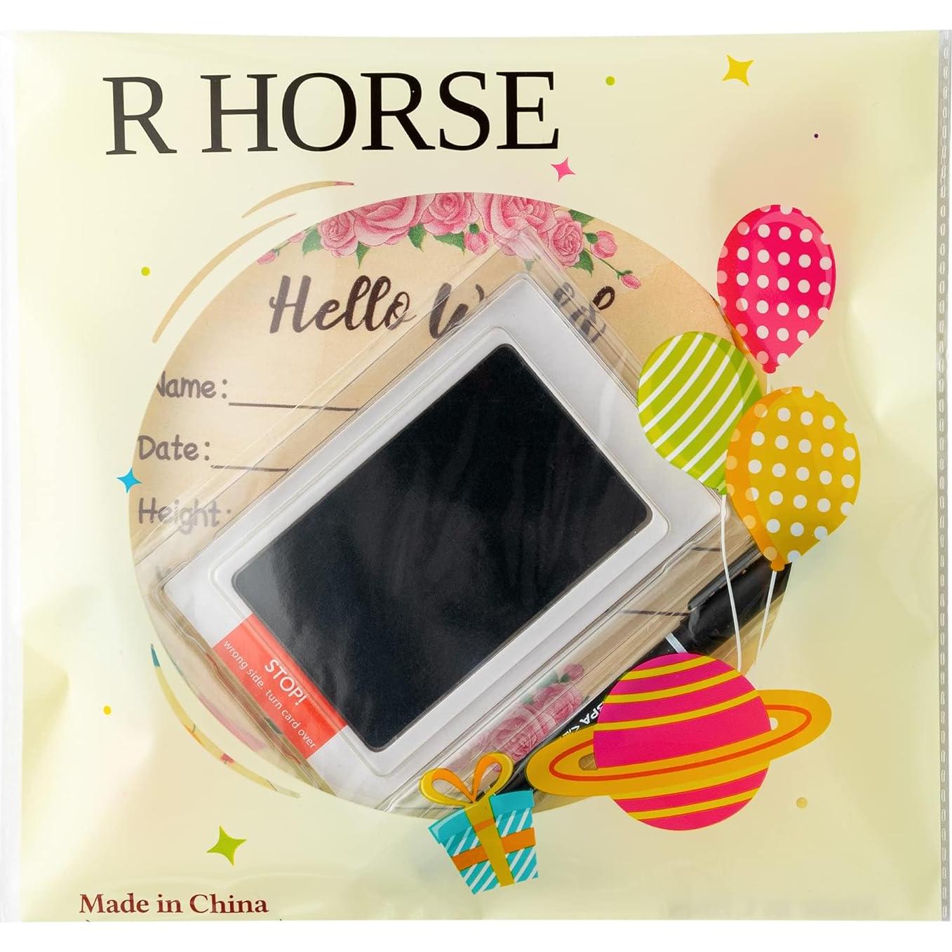 Cartel de Nacimiento Bebé R HORSE Elefante Rosa con Tinta