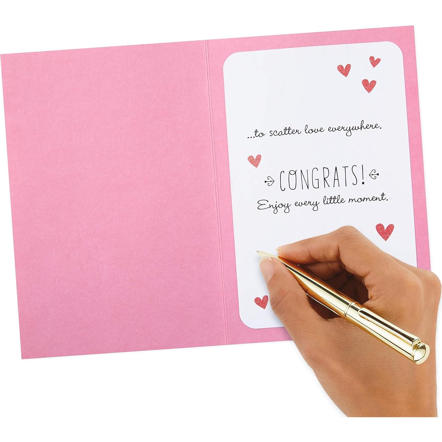 Tarjeta de Baby Shower Hallmark Elefante Rosa 12.7x18.3cm