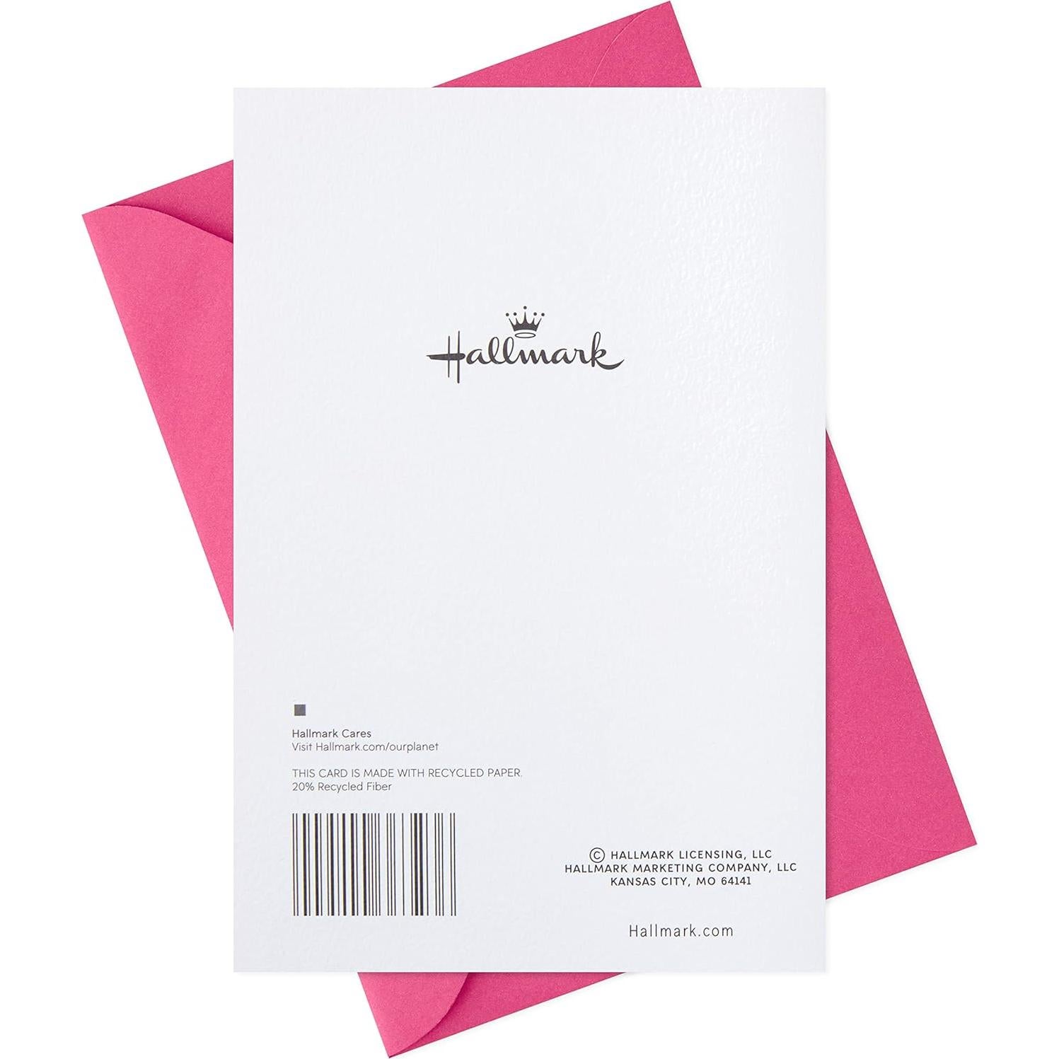 Tarjeta de Baby Shower Hallmark Elefante Rosa 12.7x18.3cm