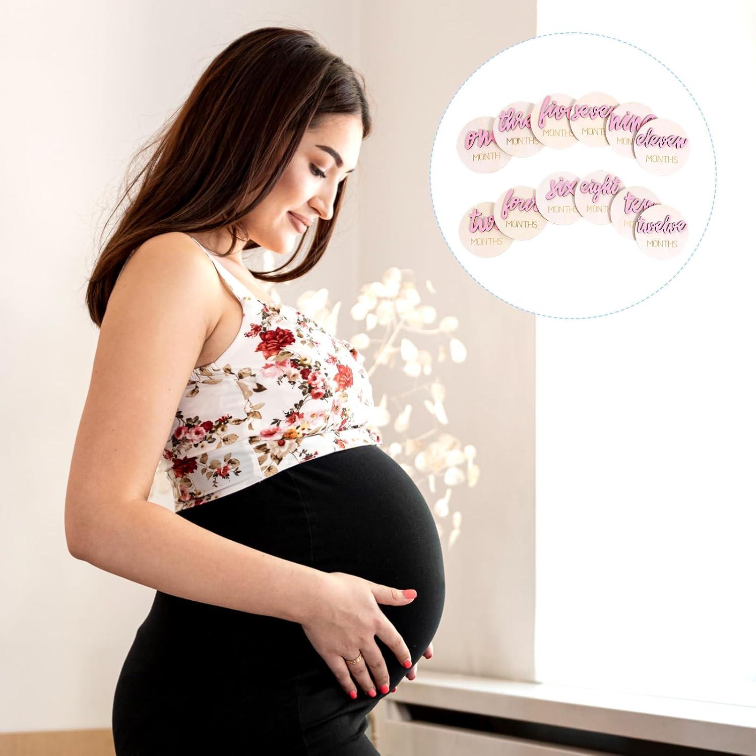 Señales Mensuales para Bebés TIESOME 6 Pcs Rosa 10x10 cm