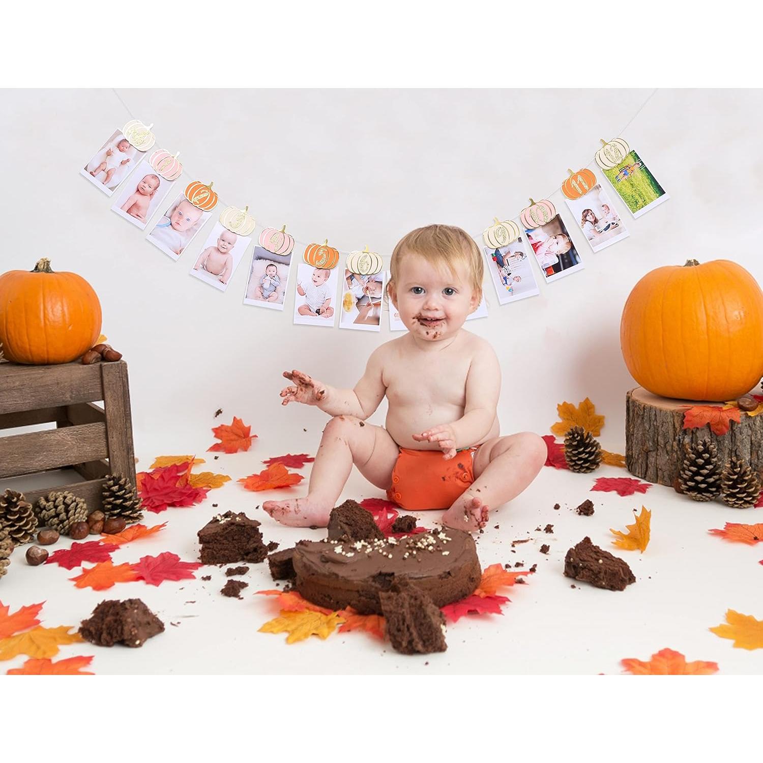 Banner de Cumpleaños Calabaza Rosa Naranja Dorado 249.4x6.6cm