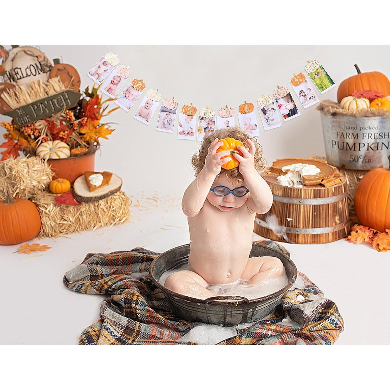 Banner de Cumpleaños Calabaza Rosa Naranja Dorado 249.4x6.6cm