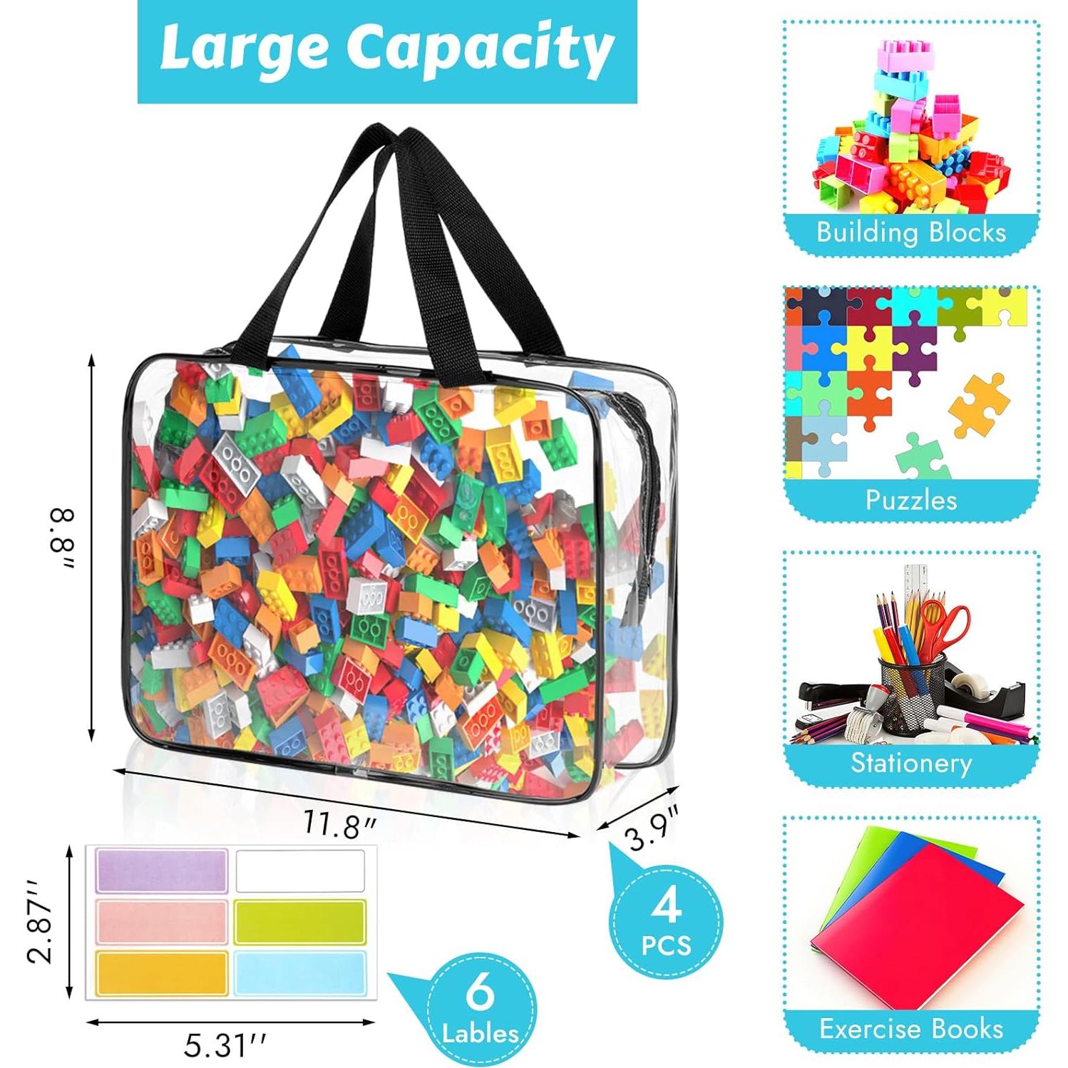Paquete de 4 bolsas de almacenamiento MOWPOG 30x22.4cm PVC