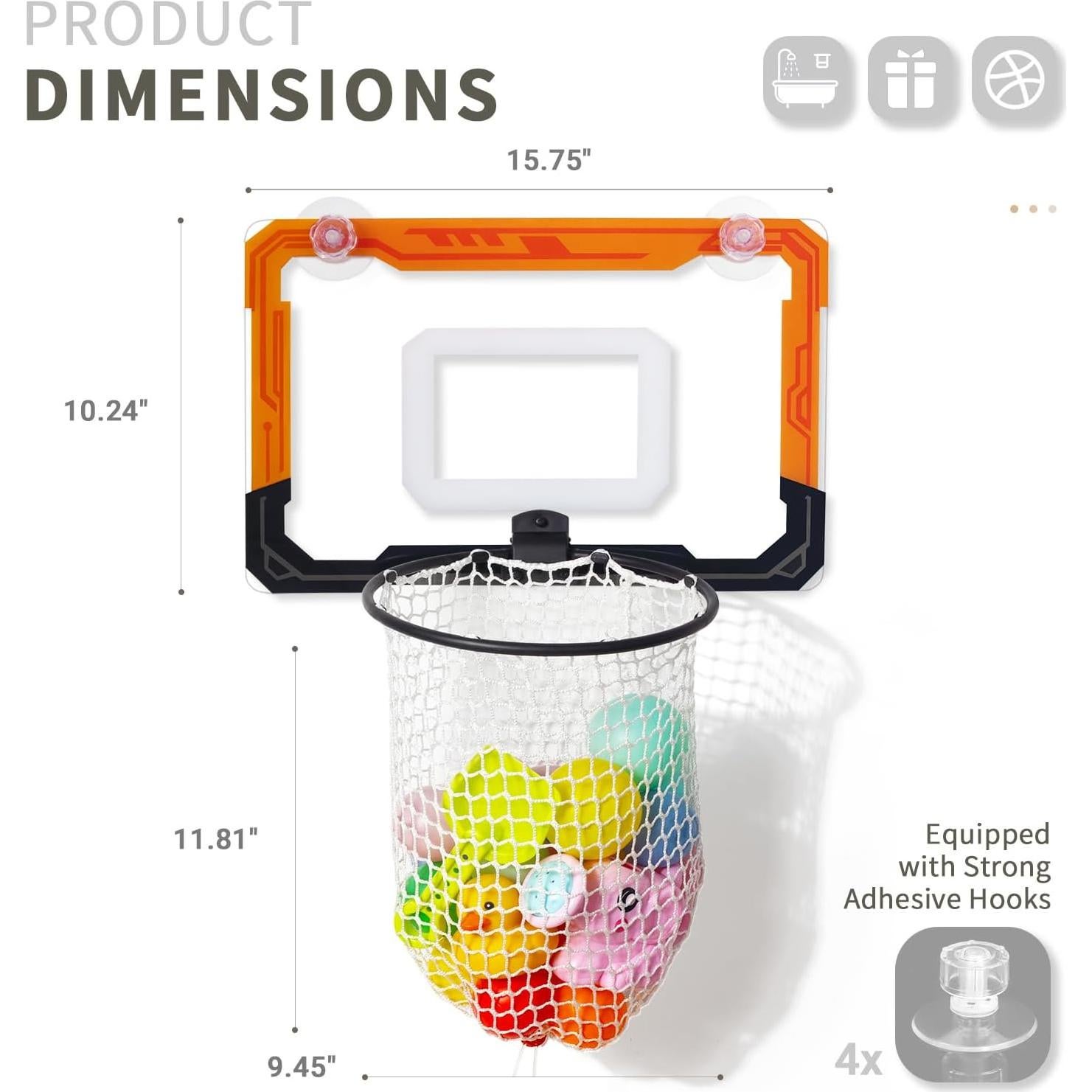 Organizador de Juguetes de Baño QPJ con Drenaje Rápido 40x24x56cm