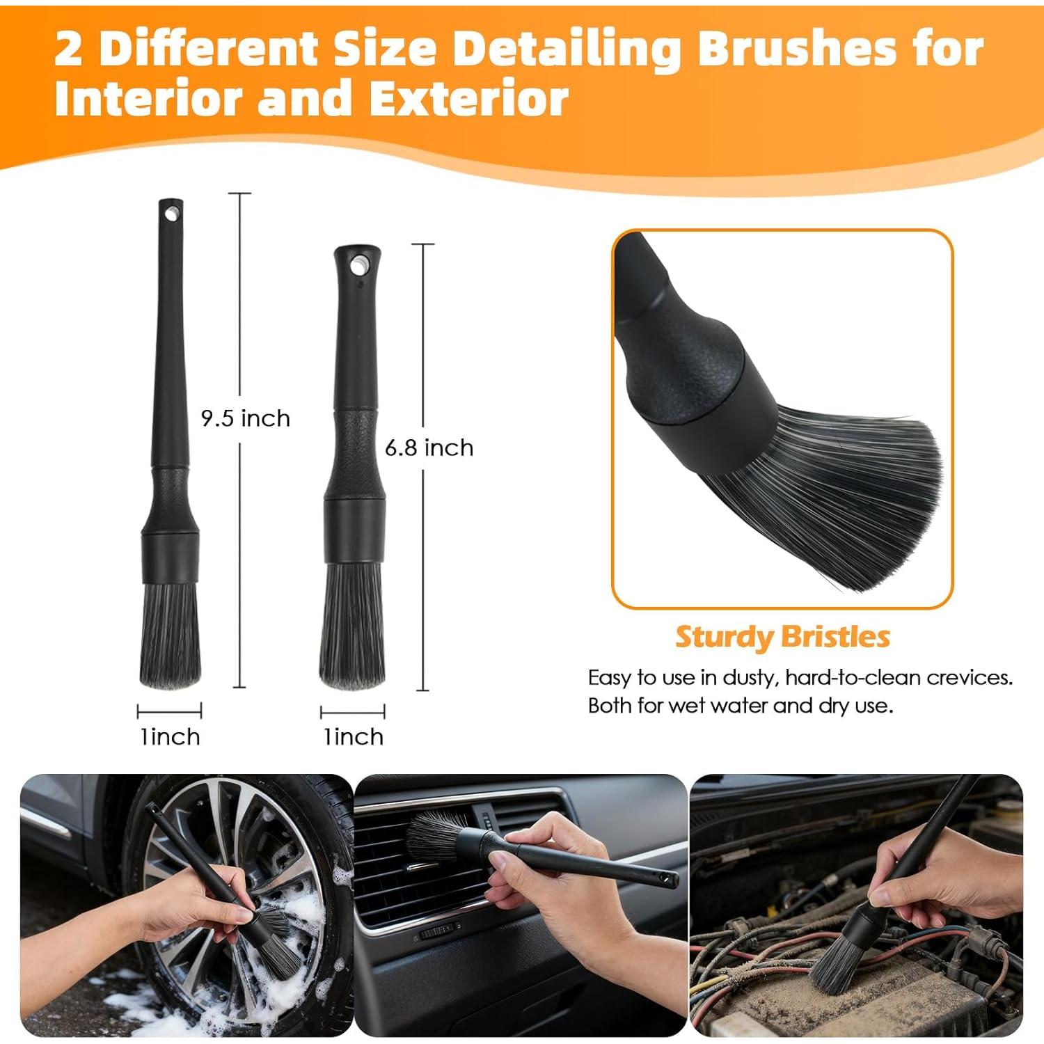 Kit de Cepillos de Limpieza para Ruedas y Neumáticos 6 Piezas