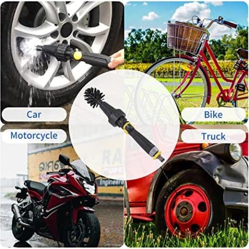 Cepillo de limpieza de llantas HEEPDD con conexión a manguera