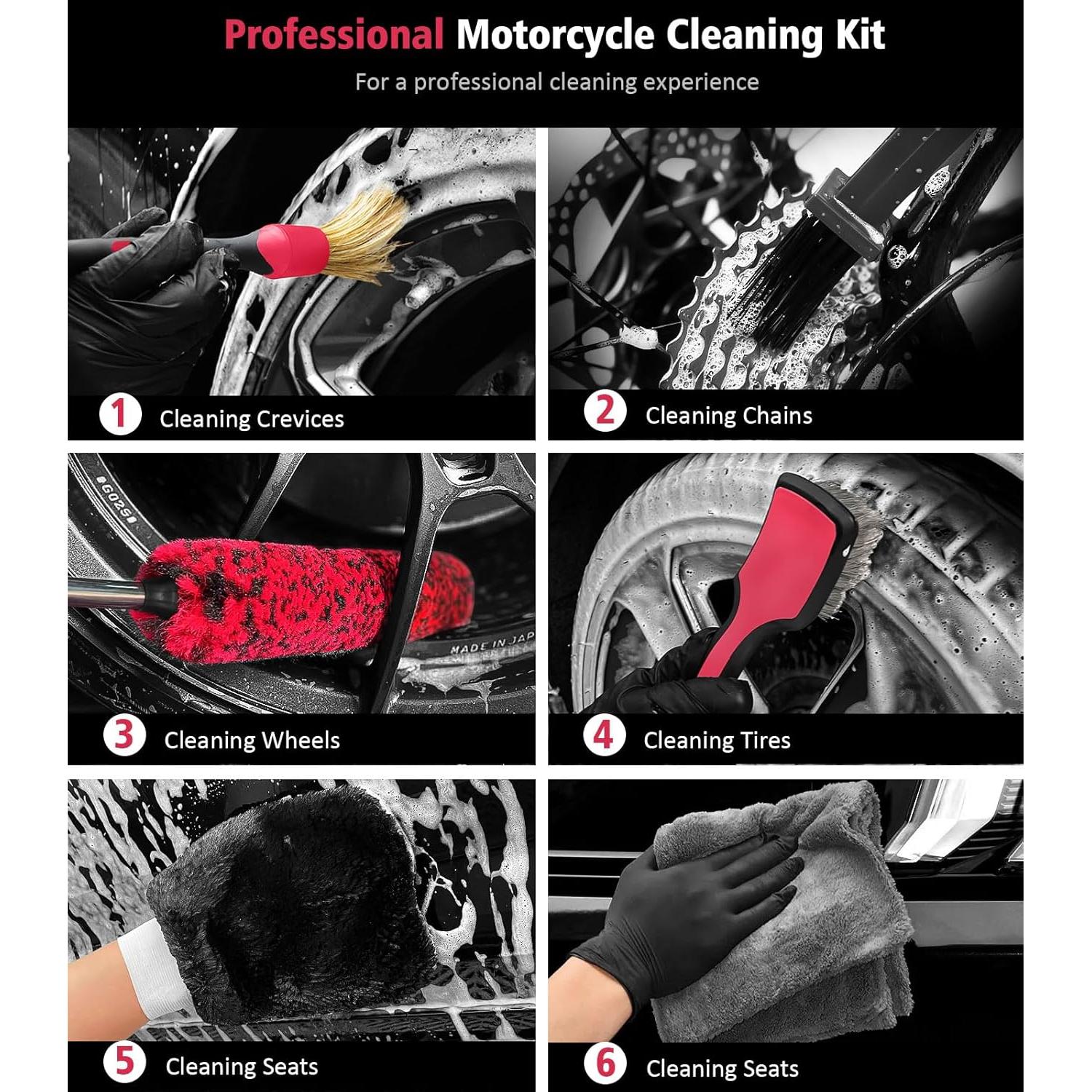 Kit de Limpieza de Motocicleta YeewayVeh 6 Piezas