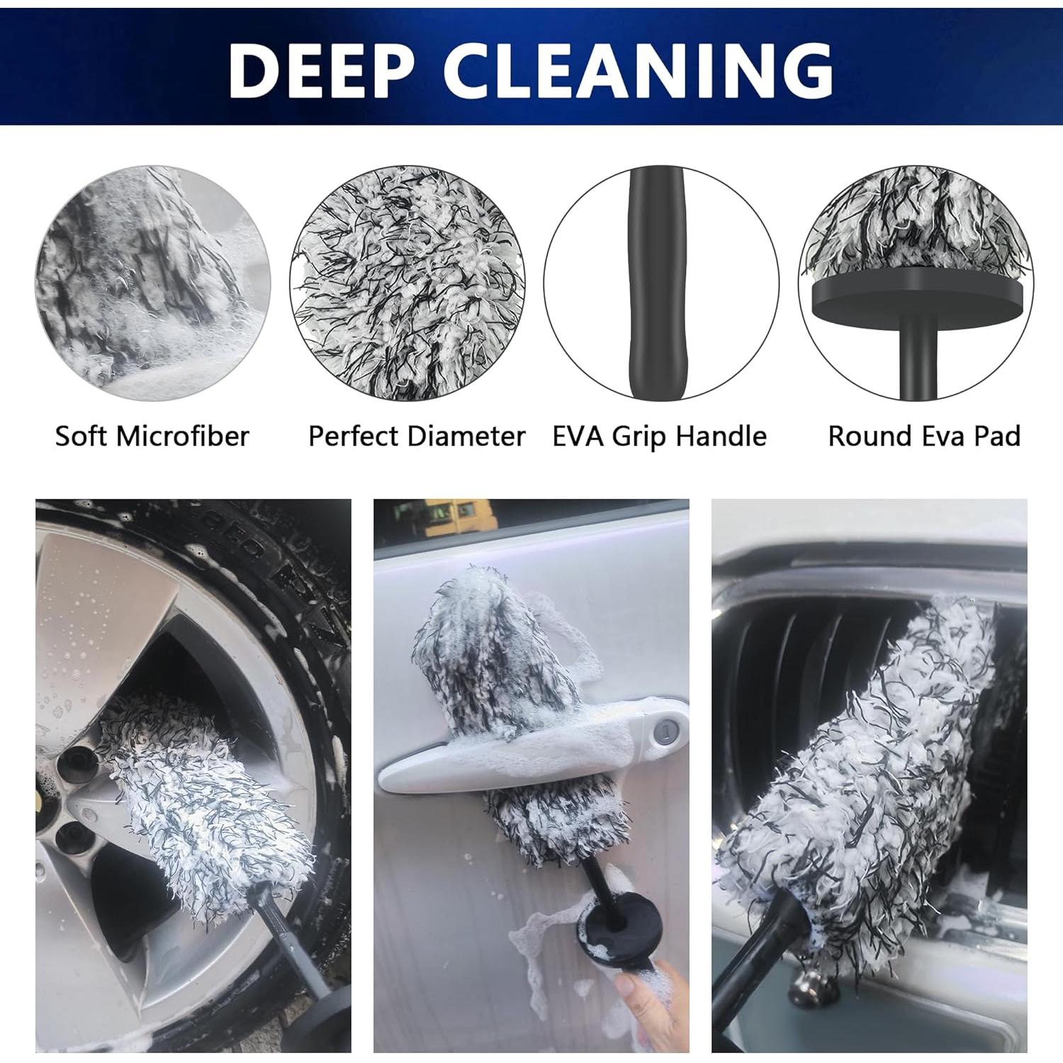 Kit de limpieza de ruedas Sylvonette 7 piezas - Cepillos y almohadillas