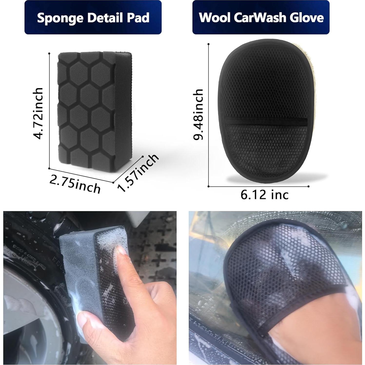 Kit de limpieza de ruedas Sylvonette 7 piezas - Cepillos y almohadillas