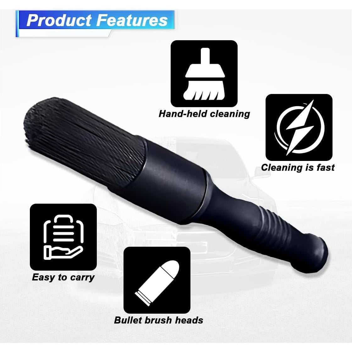 Cepillo de Limpieza de Piezas de Automóvil UHANBUT 25cm Negro