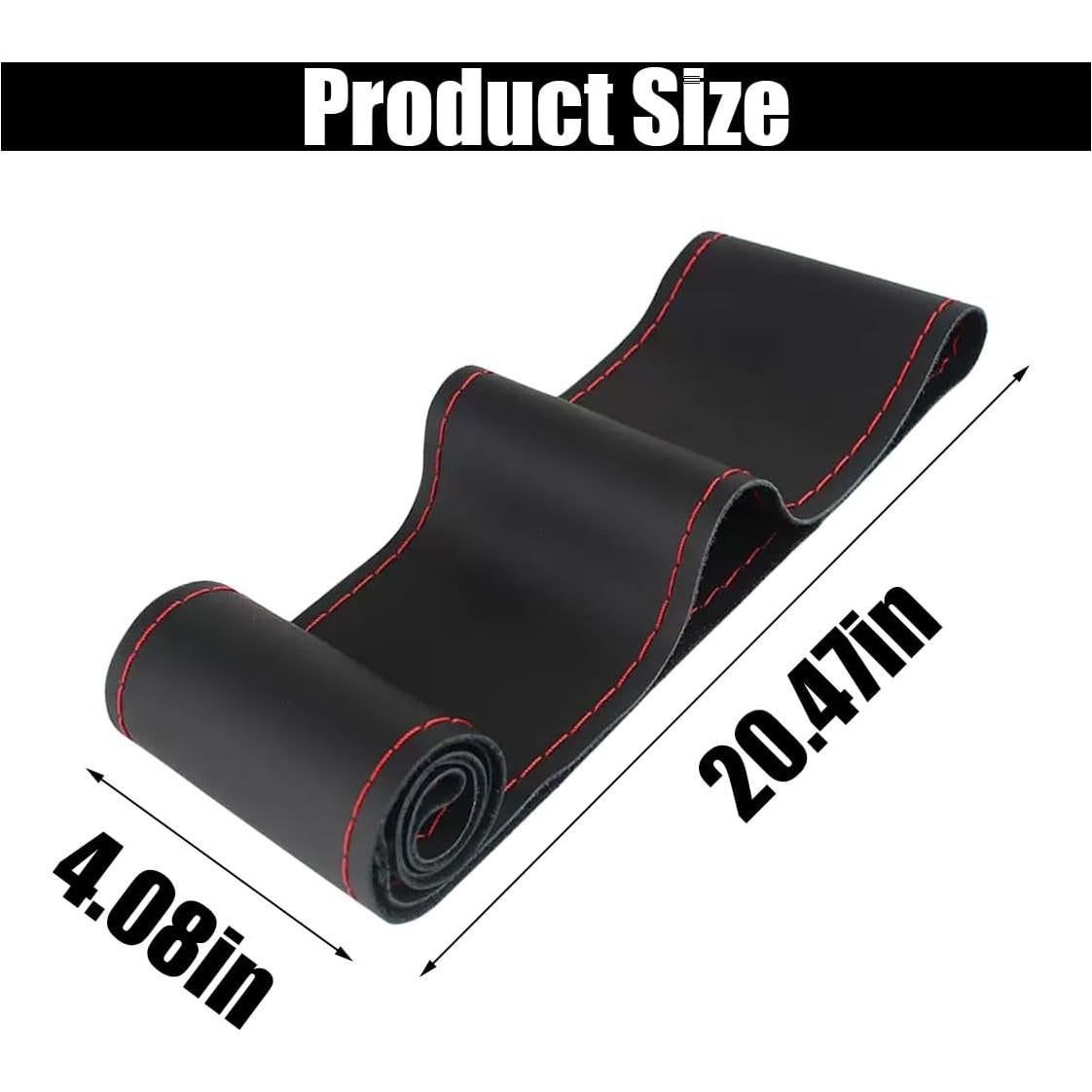 Cubierta de Volante de Cuero Genuino GLSOWEE 15 Pulgadas