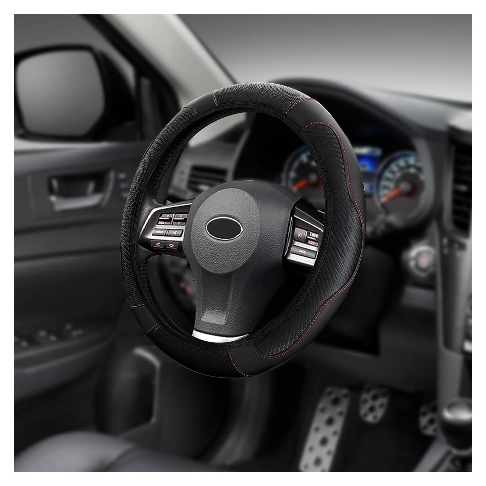 Cubierta de Volante de Coche HQRNYP 15" Cuero Antideslizante