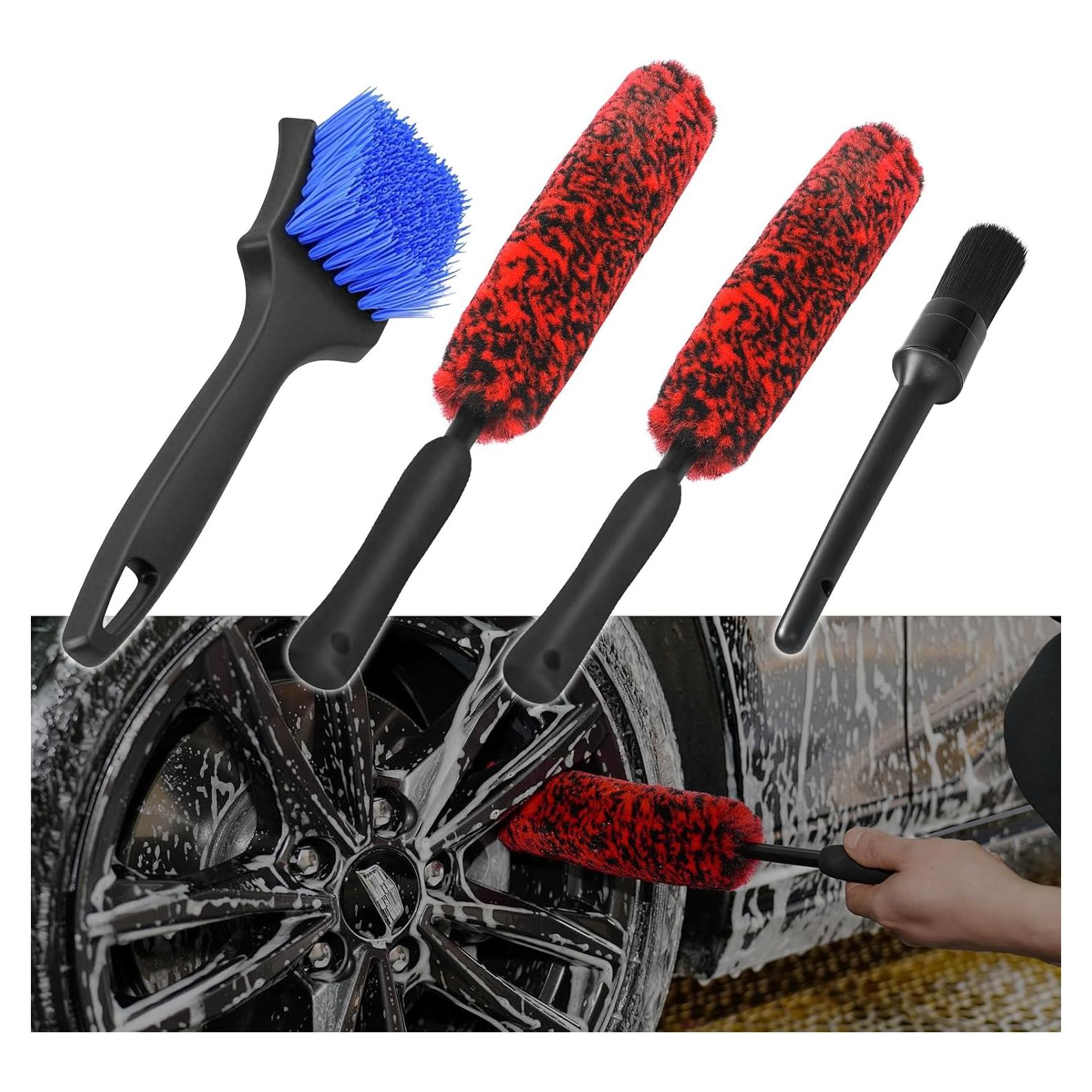 Juego de Cepillos para Ruedas MIKKUPPA - 4 Piezas para Coche