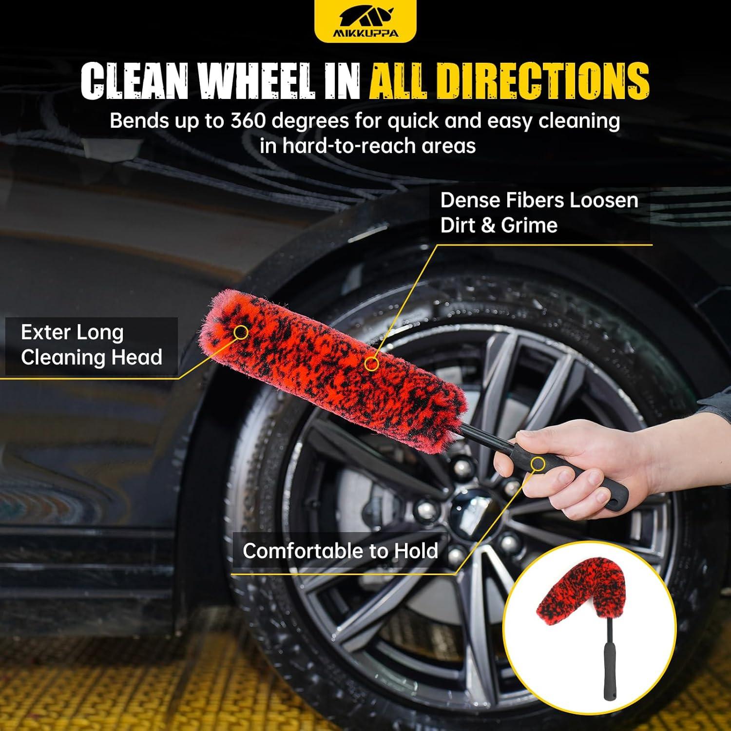 Juego de Cepillos para Ruedas MIKKUPPA - 4 Piezas para Coche