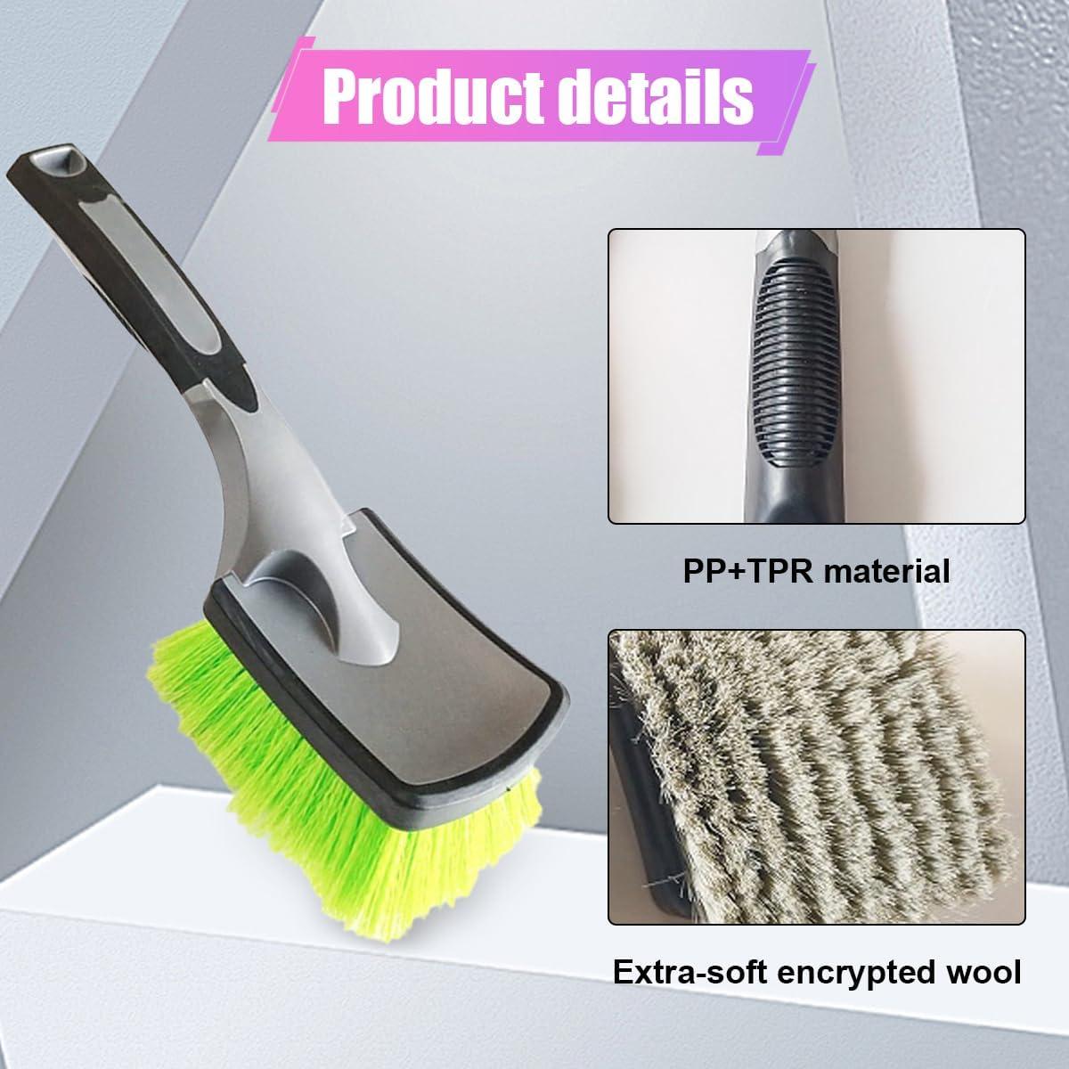 Cepillo Limpiador de Ruedas ZIMISI Verde - Cerdas Suaves y Ergonomía