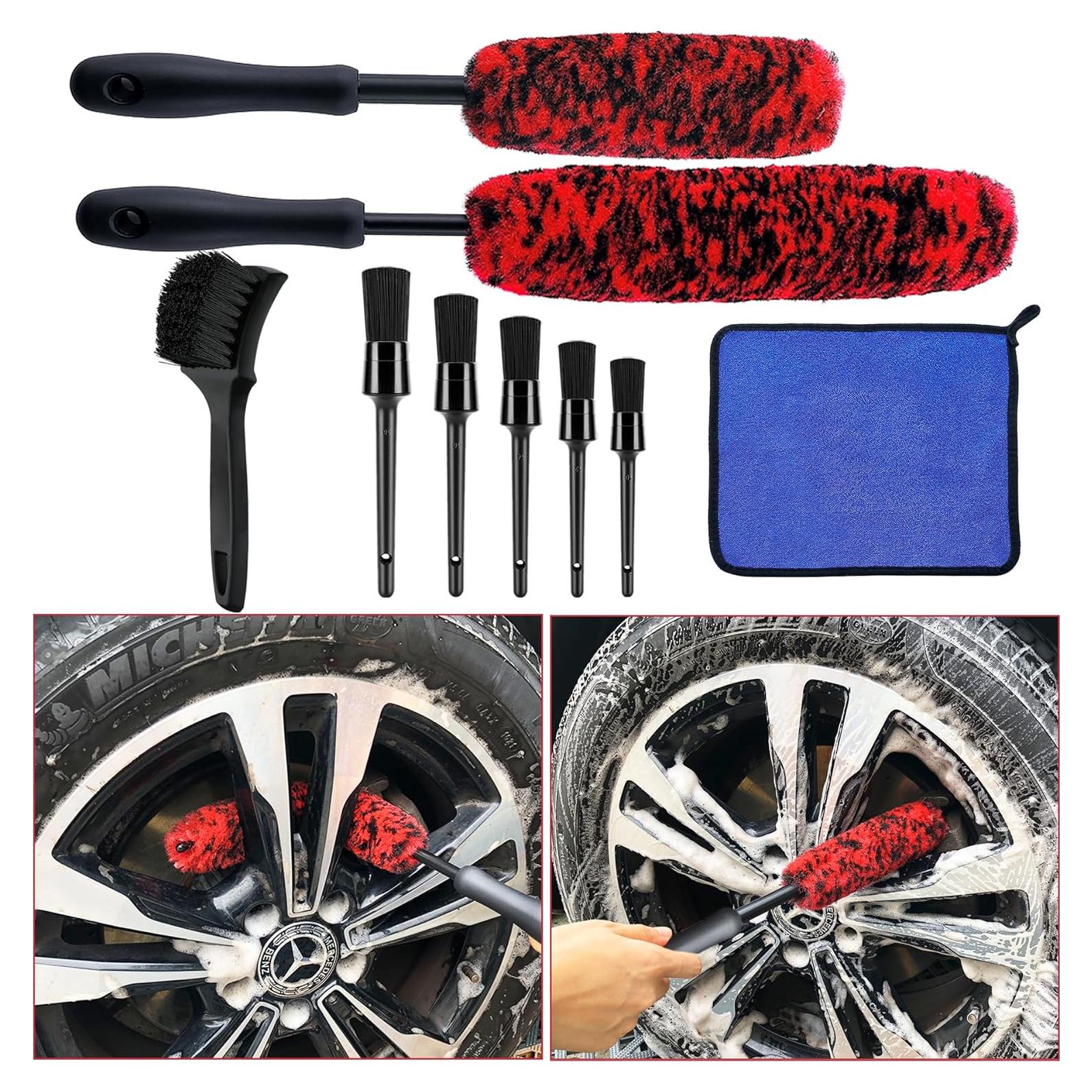 Juego de Cepillos de Limpieza para Ruedas Latamil 9 Piezas