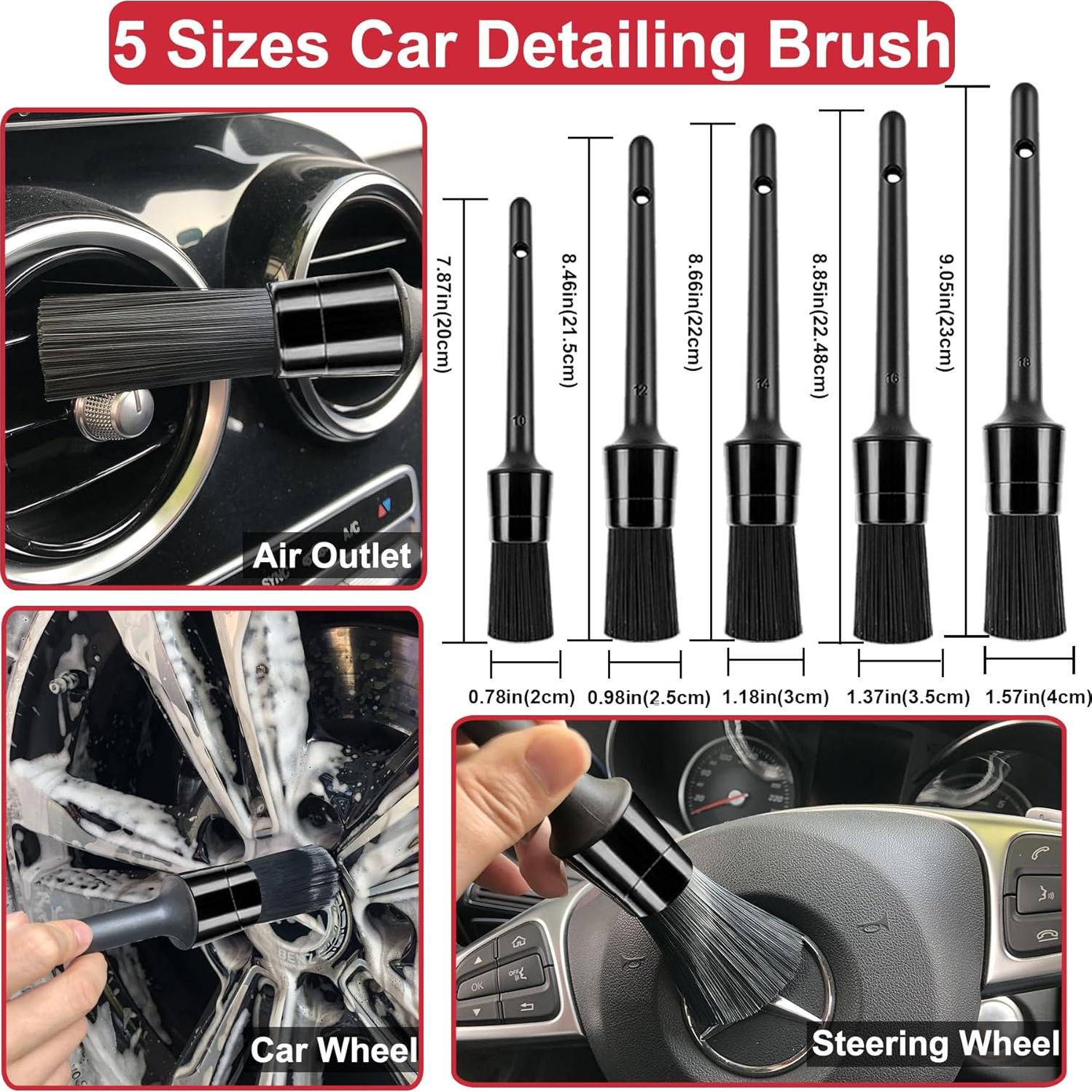 Juego de Cepillos de Limpieza para Ruedas Latamil 9 Piezas