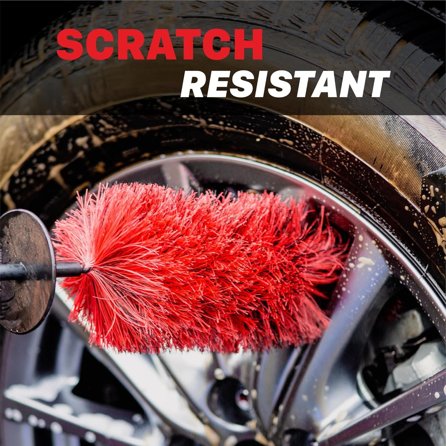 Cepillo para Ruedas Maxshine 10" Rojo y Negro Cerdas Suaves