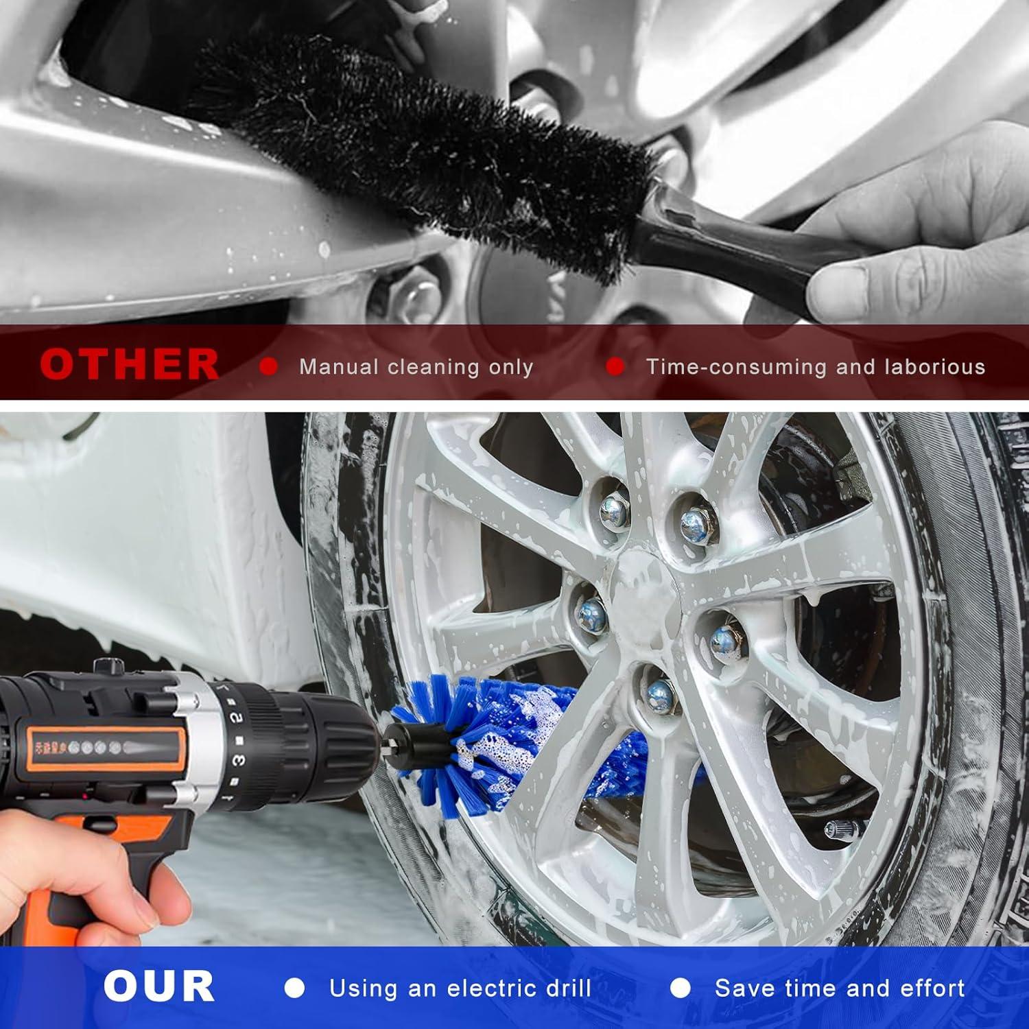 Cepillo de Taladro MUQIDA para Ruedas de Coche, 25x6 cm