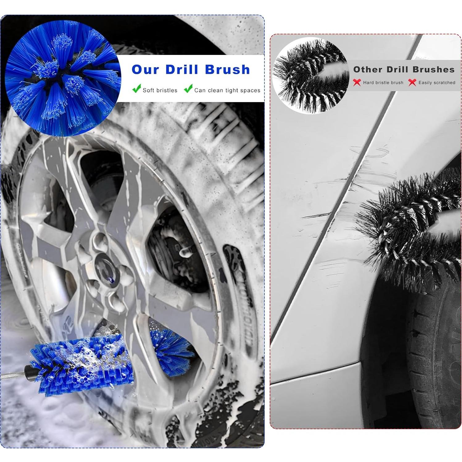 Cepillo de Taladro MUQIDA para Ruedas de Coche, 25x6 cm