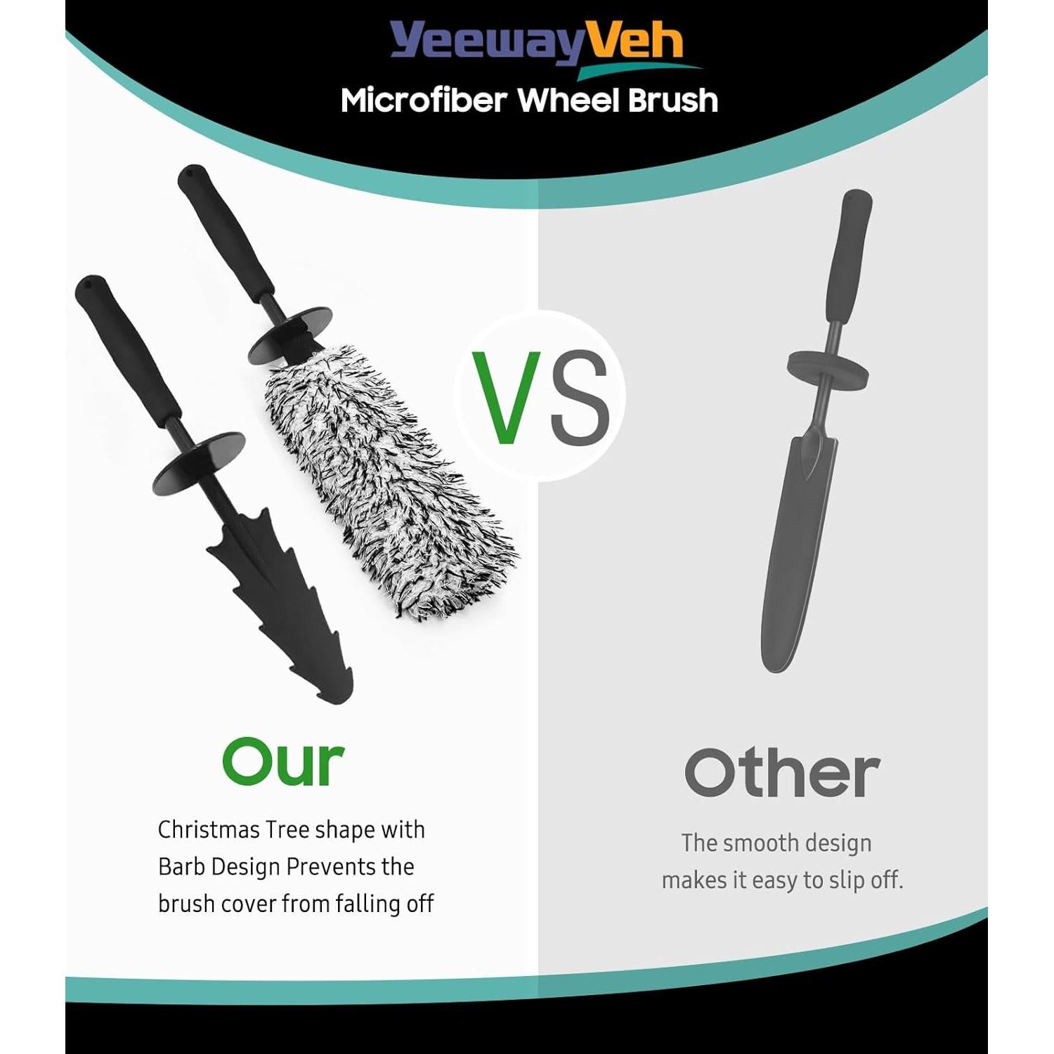 Kit de Cepillos de Limpieza de Ruedas YeewayVeh 3 Piezas