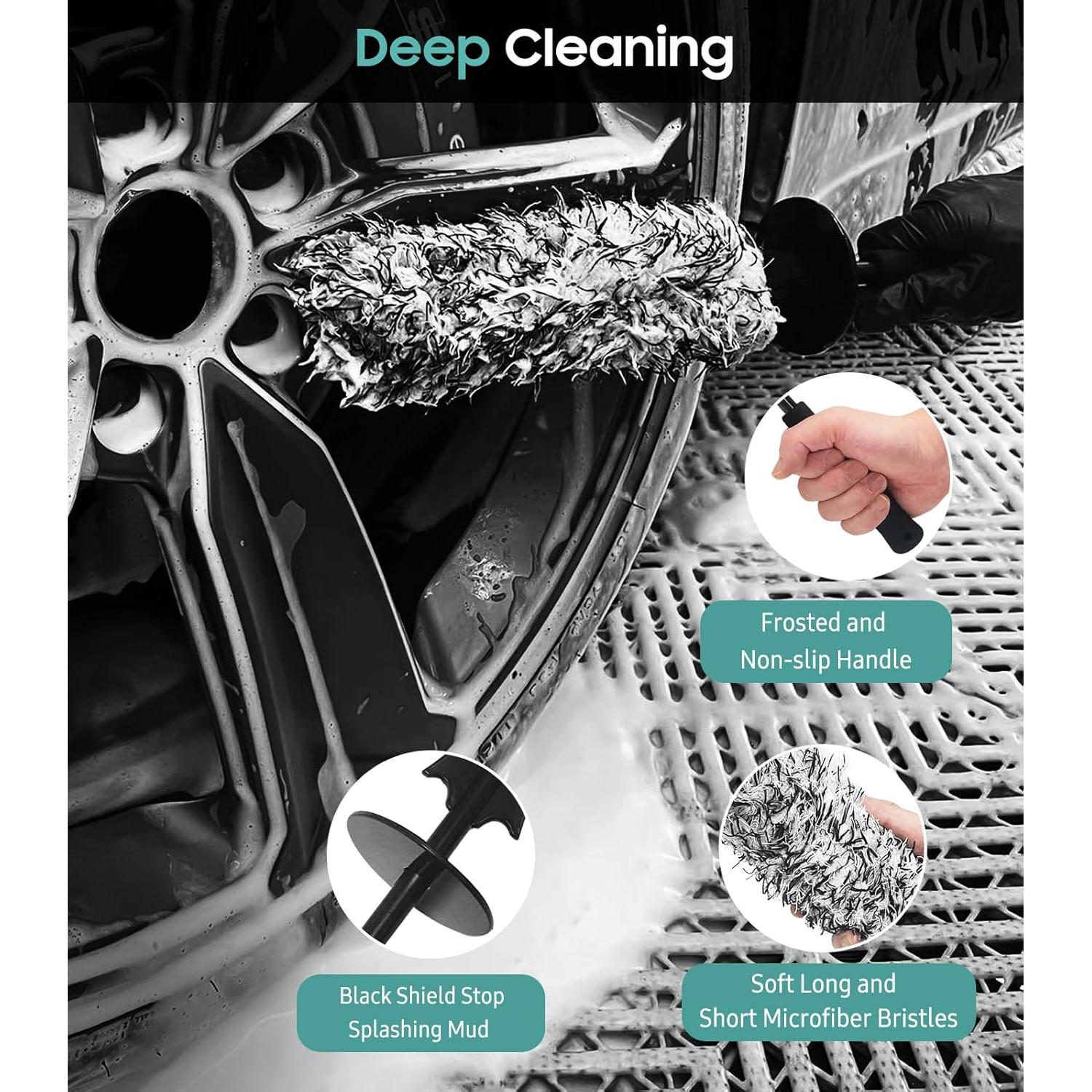 Kit de Cepillos de Limpieza de Ruedas YeewayVeh 3 Piezas