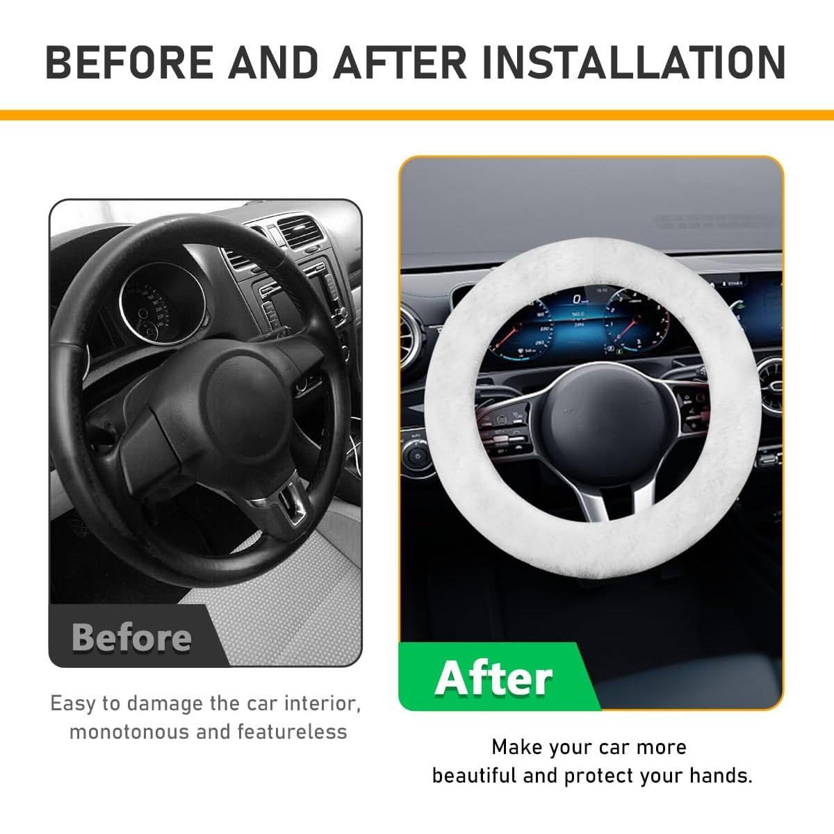 Juego de 6 fundas de volante esponjosas Ohleats 15" blanco