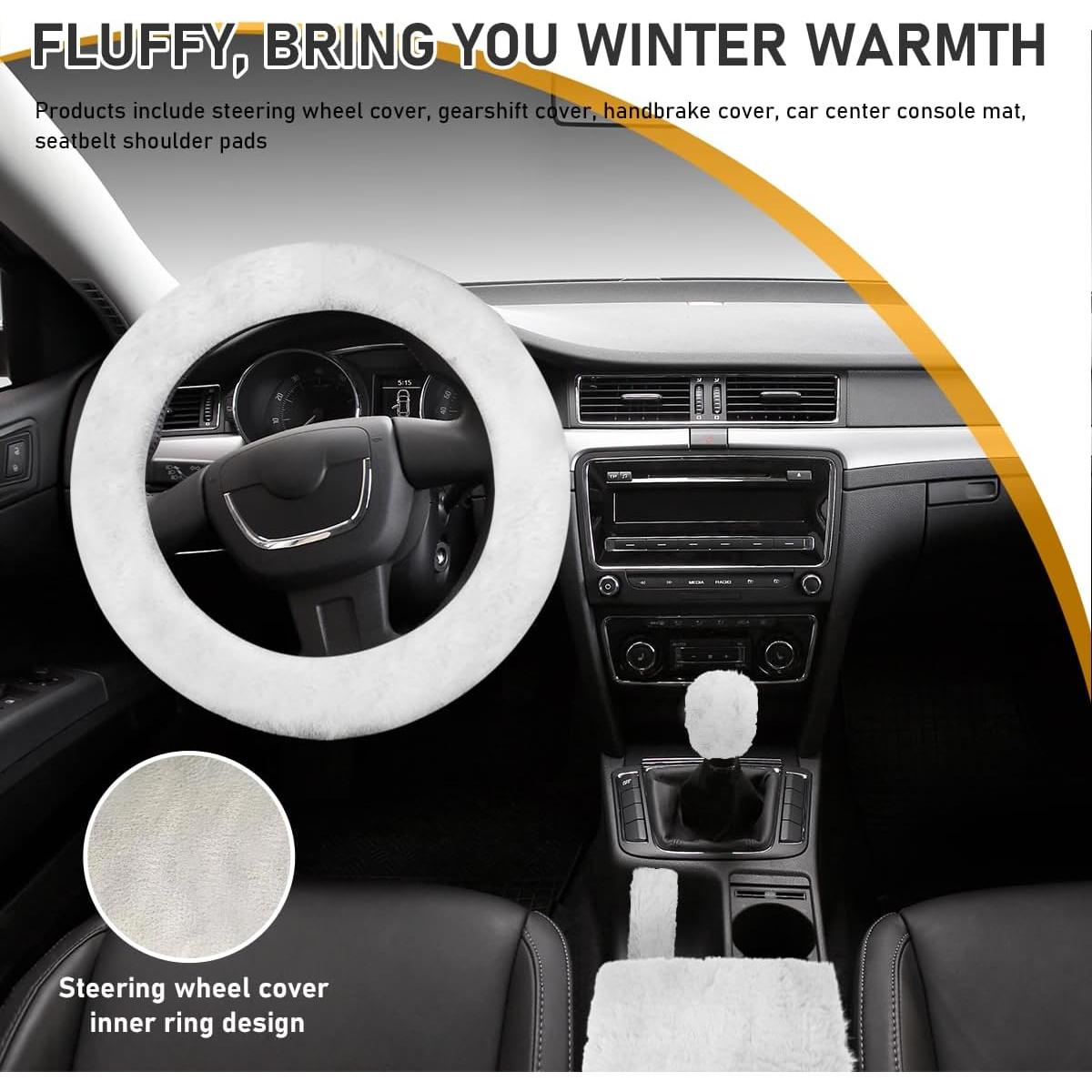 Juego de 6 fundas de volante esponjosas Ohleats 15" blanco