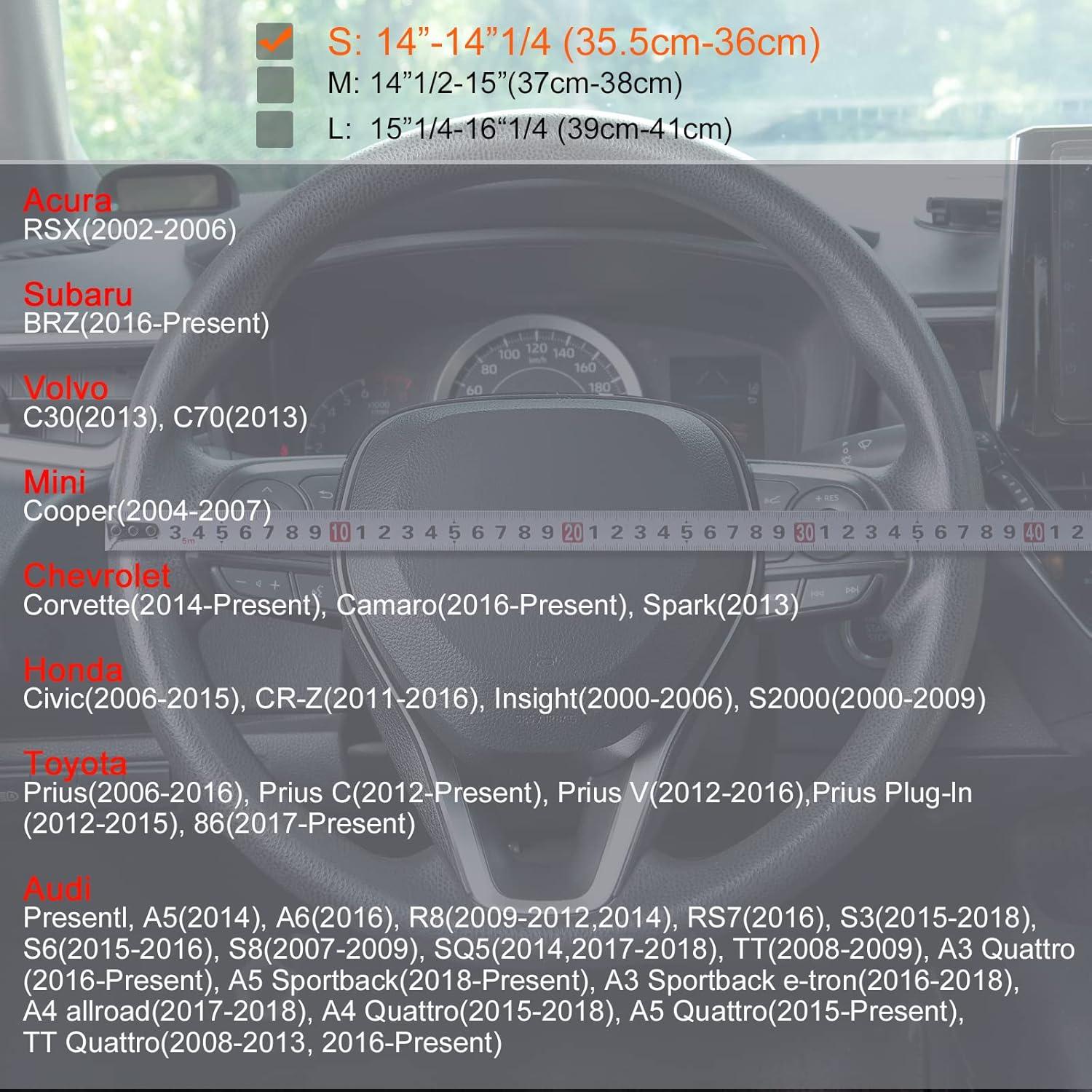 Funda de Volante Muamos Negra 35.56-36.83 cm Antideslizante