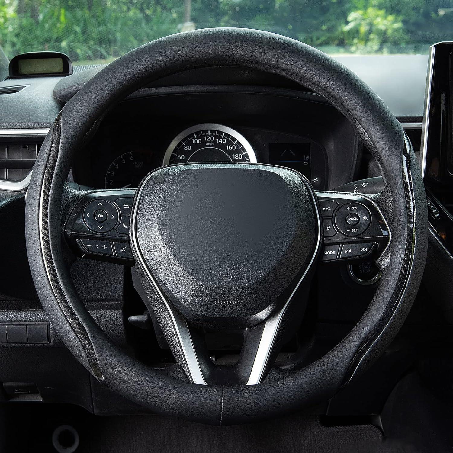 Funda de Volante Muamos Negra 35.56-36.83 cm Antideslizante