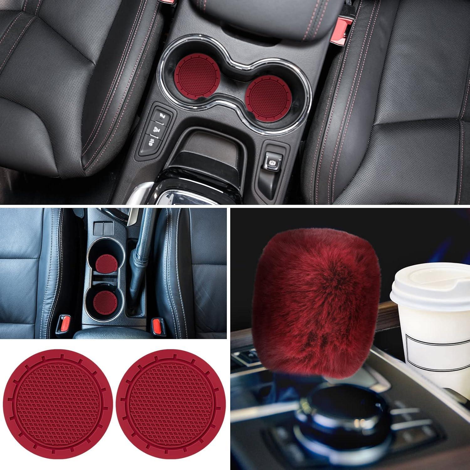 Juego de Accesorios de Coche Frienda 6 Piezas Rojo Vino