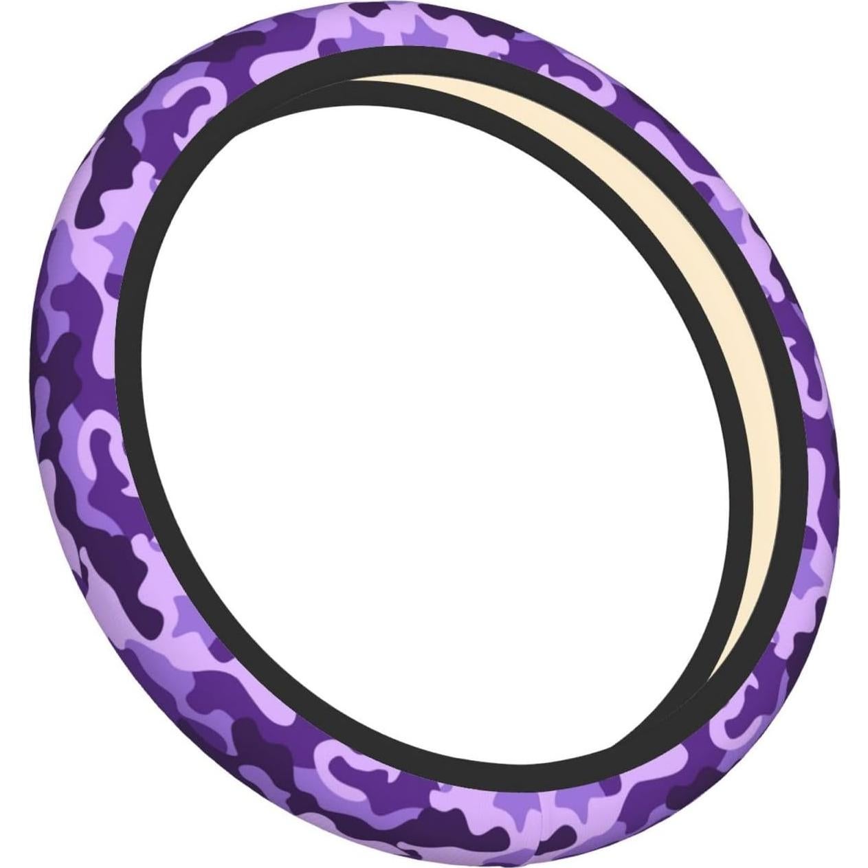 Cubierta de Volante JKJOJIA Camo Morado 38 cm Antideslizante