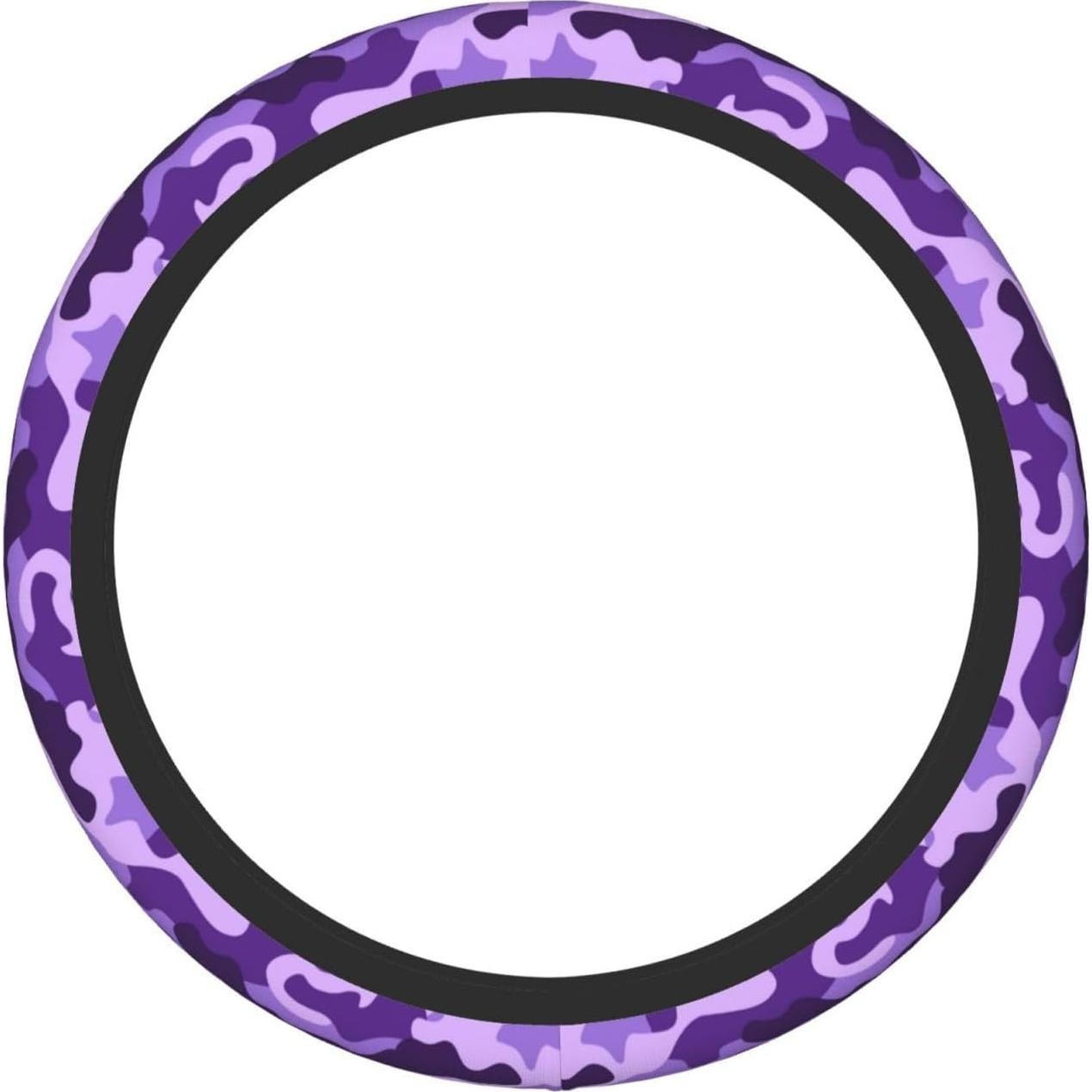 Cubierta de Volante JKJOJIA Camo Morado 38 cm Antideslizante