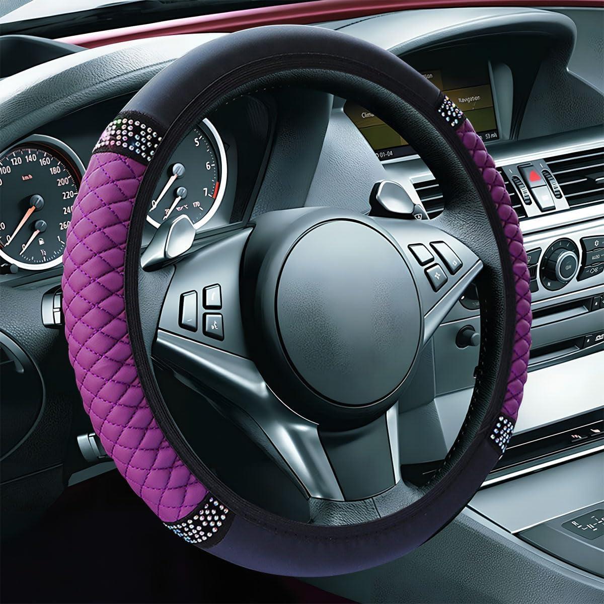 Cubierta de Volante ZIMISI Cuero PU 38 cm Antideslizante Púrpura