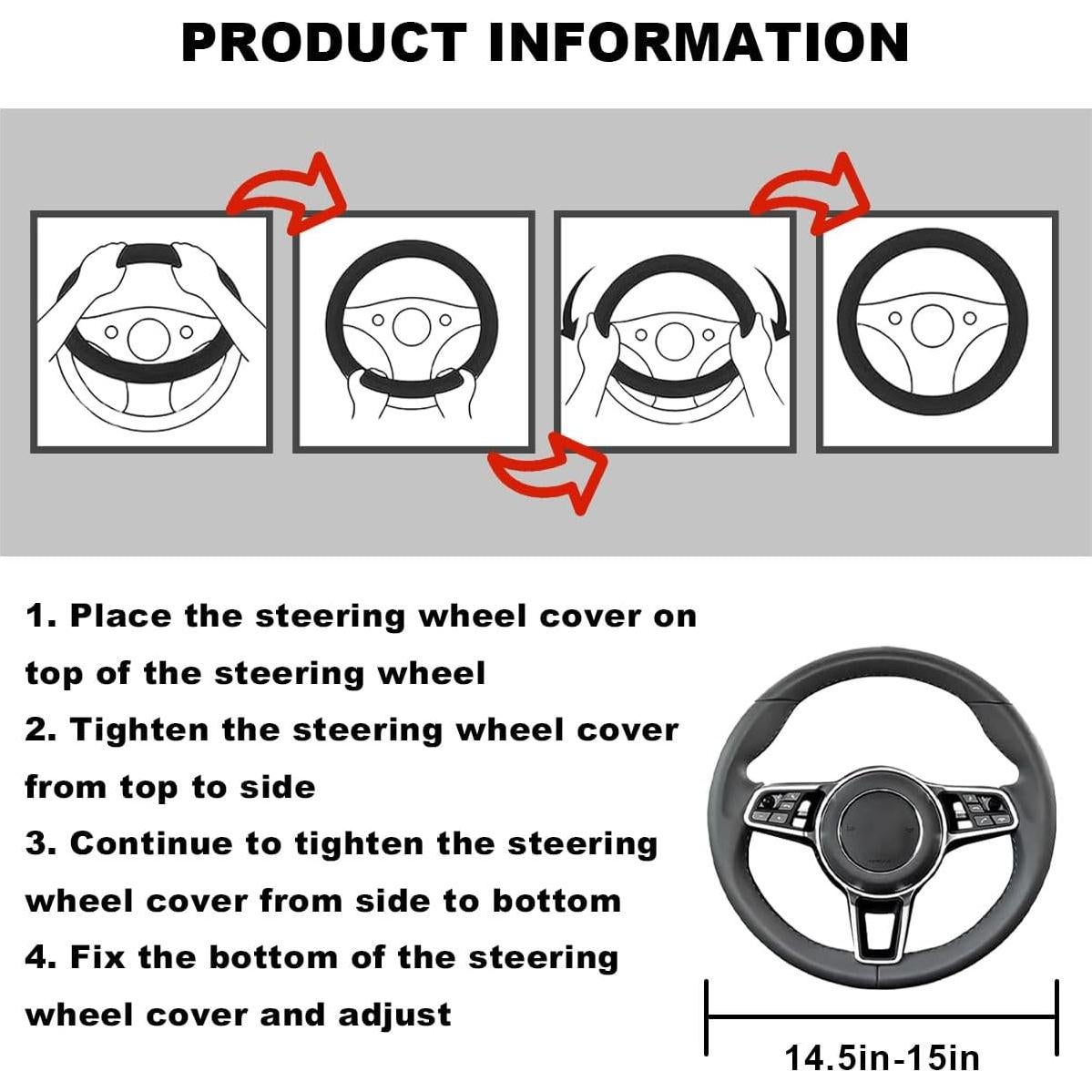 Cubierta de Volante ZIMISI Cuero PU 38 cm Antideslizante Púrpura