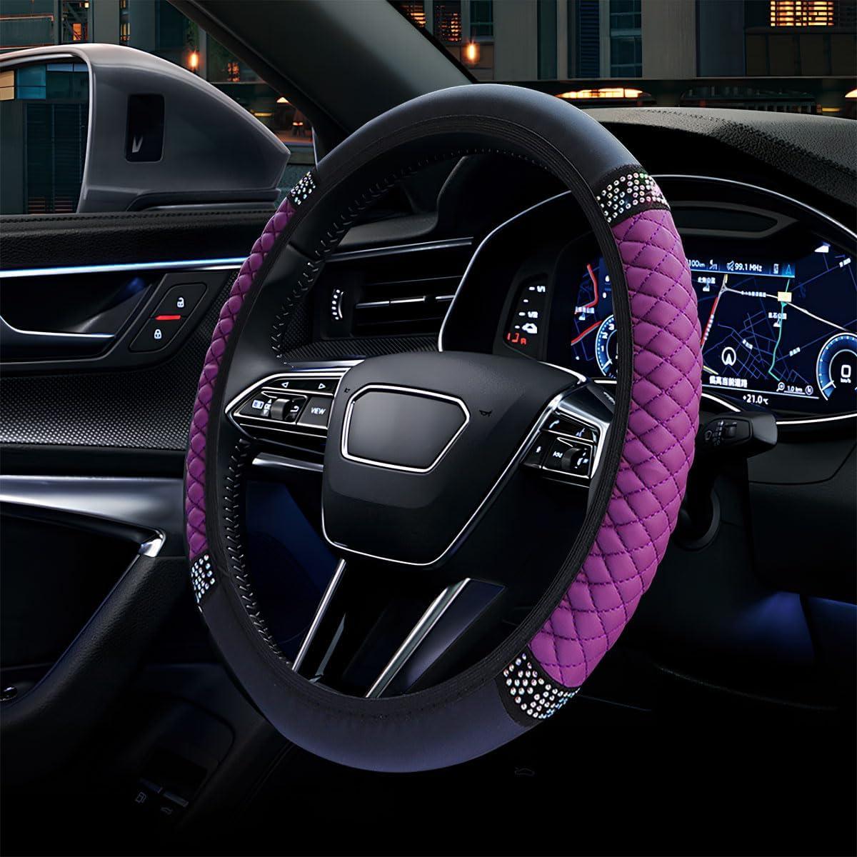 Cubierta de Volante ZIMISI Cuero PU 38 cm Antideslizante Púrpura