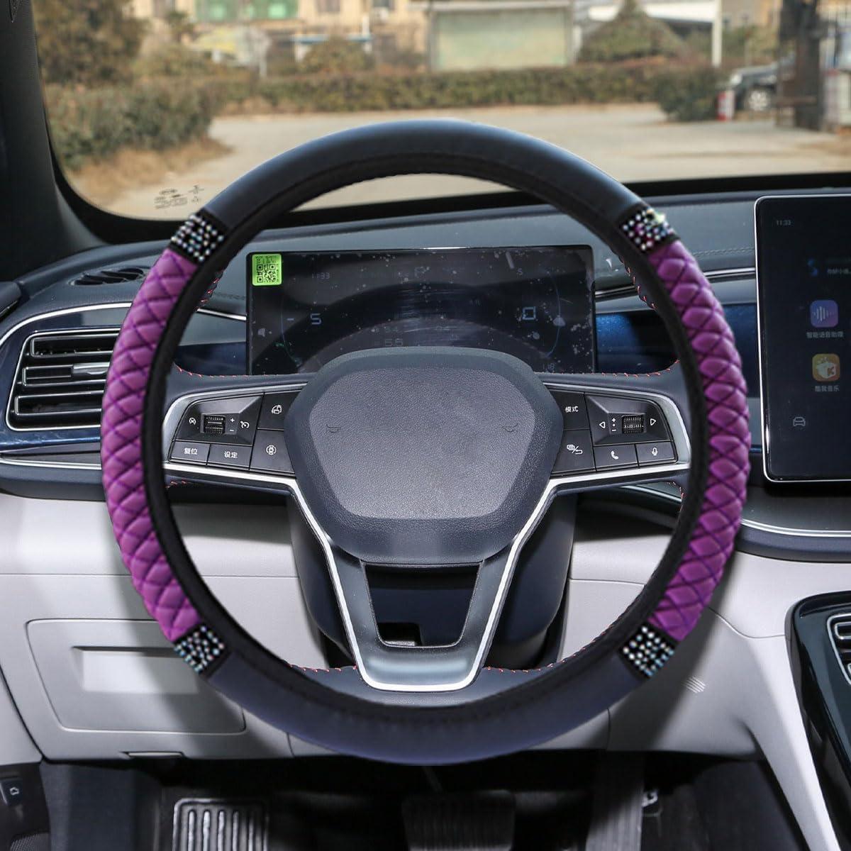 Cubierta de Volante ZIMISI Cuero PU 38 cm Antideslizante Púrpura