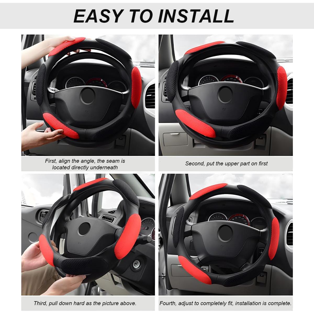 Funda de Volante de Coche NYTKL Antideslizante 38.4cm Negro