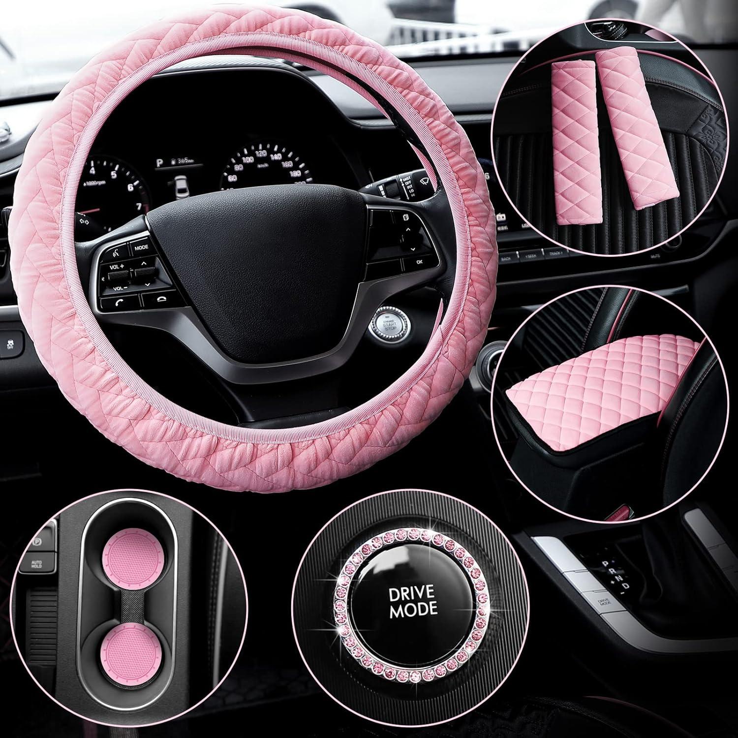 Conjunto de Accesorios de Coche Tallew Rosa 8 Piezas