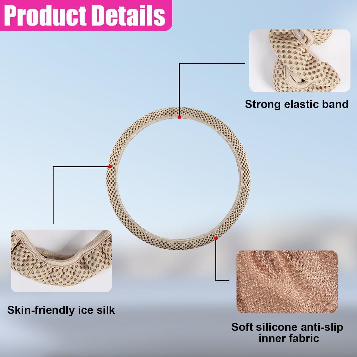 Cubierta de Volante UHANBUT 15" Antideslizante Beige