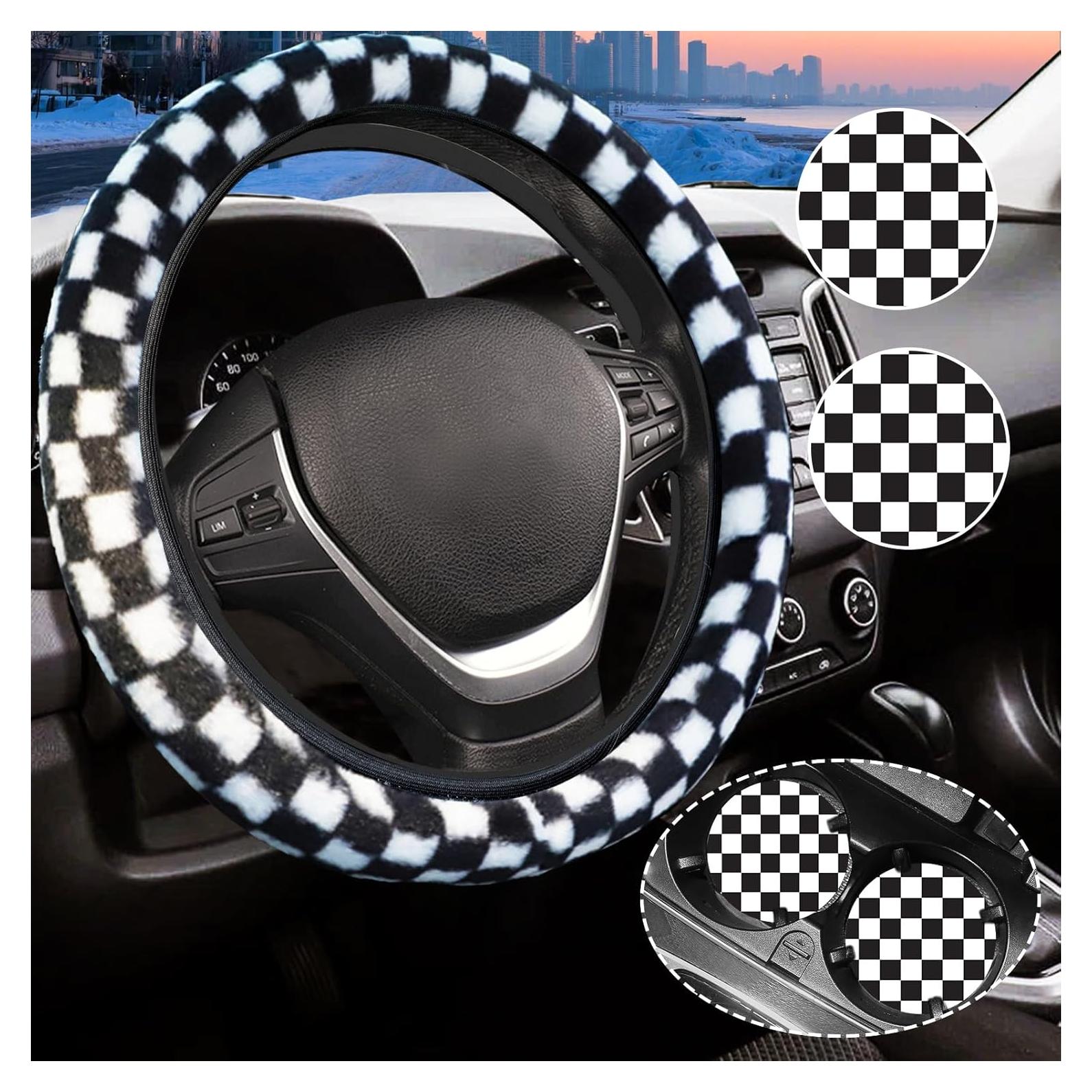 Cubierta de Volante de Felpa Gwwens 38 cm Rayas Blancas y Negras