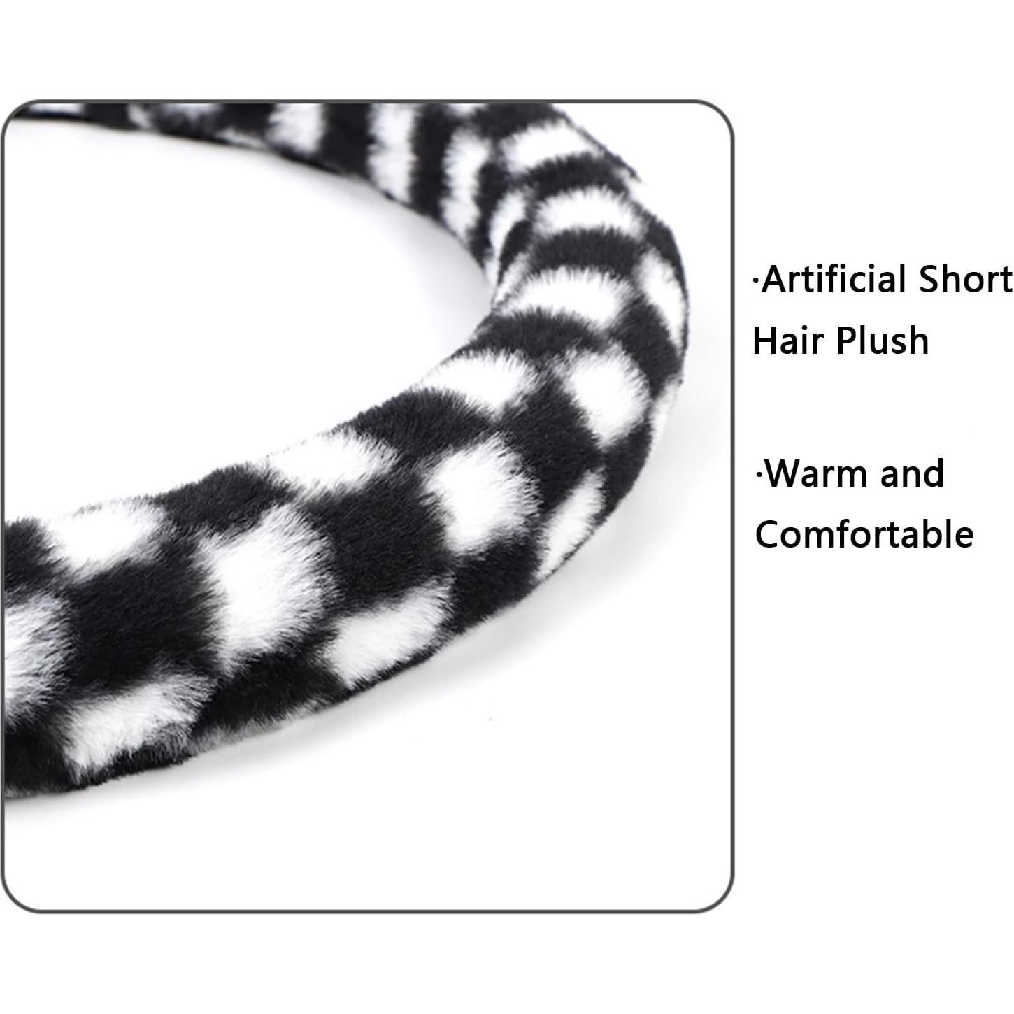 Cubierta de Volante de Felpa Gwwens 38 cm Rayas Blancas y Negras