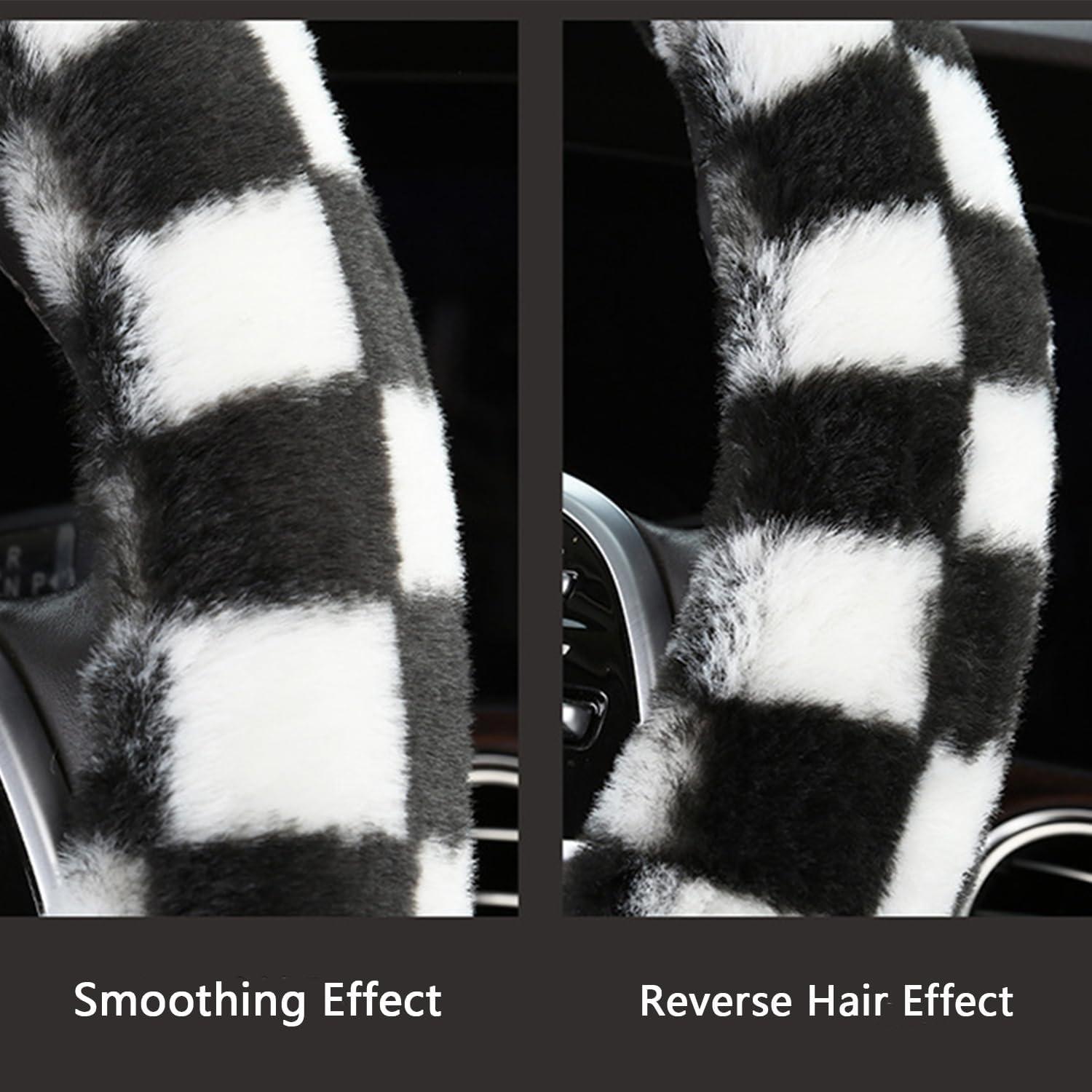 Cubierta de Volante de Felpa Gwwens 38 cm Rayas Blancas y Negras