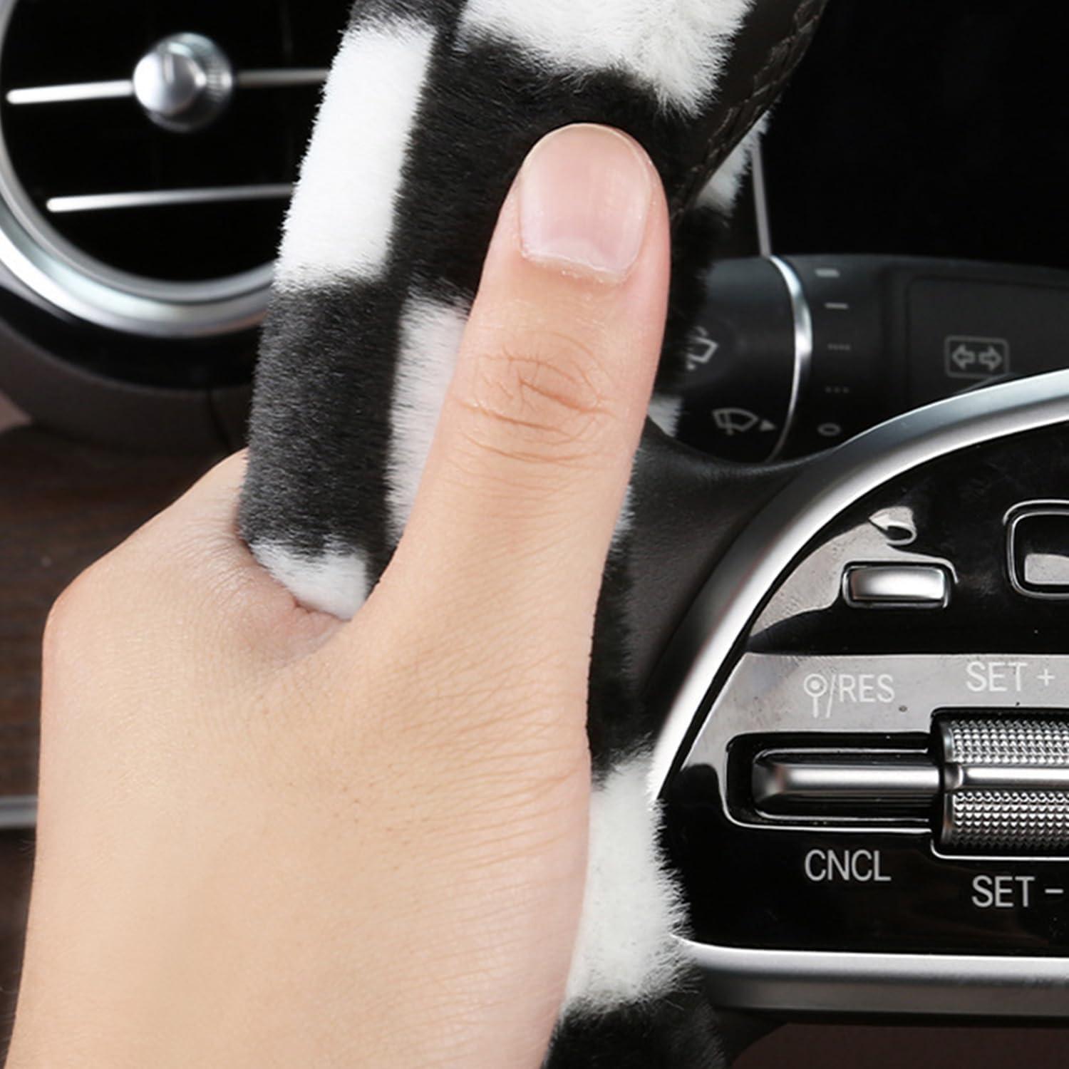 Cubierta de Volante de Felpa Gwwens 38 cm Rayas Blancas y Negras