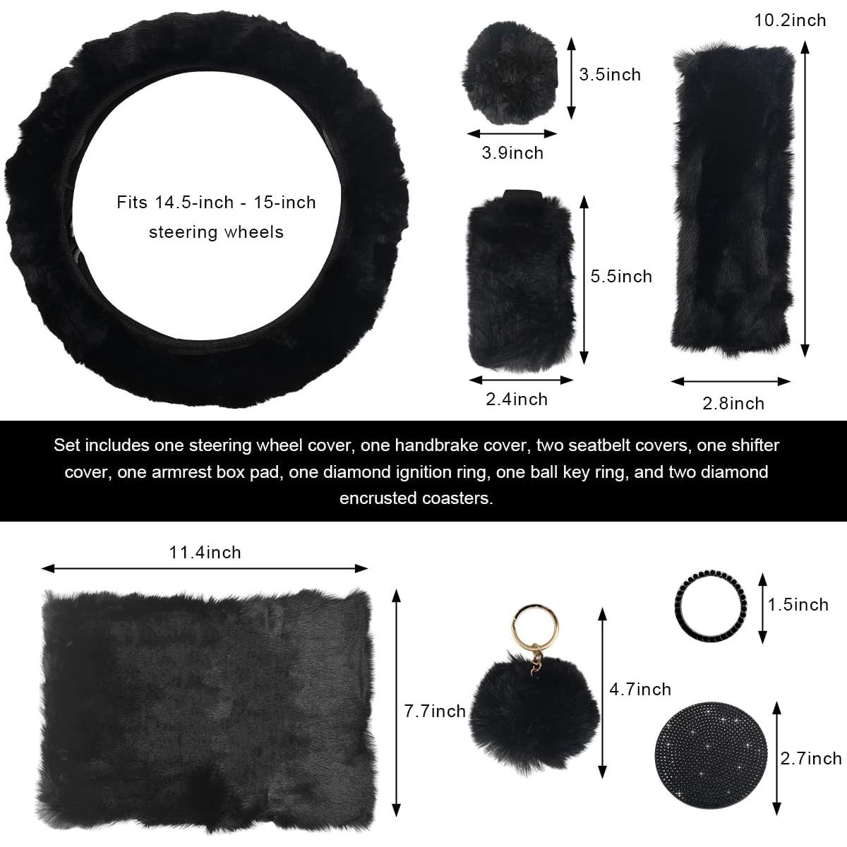 Juego de Fundas de Volante Esponjosas Povtii 10 Piezas Negro