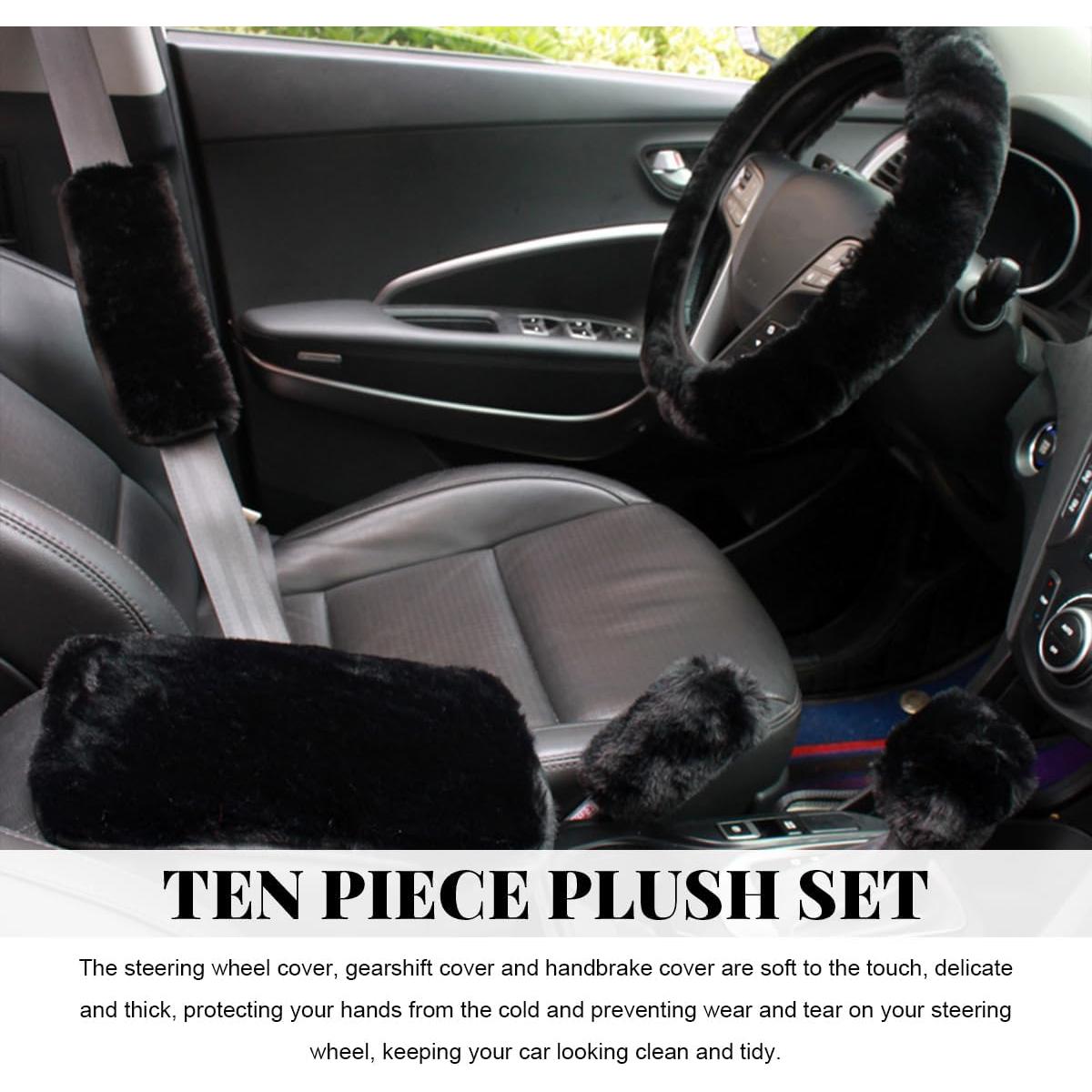 Juego de Fundas de Volante Esponjosas Povtii 10 Piezas Negro