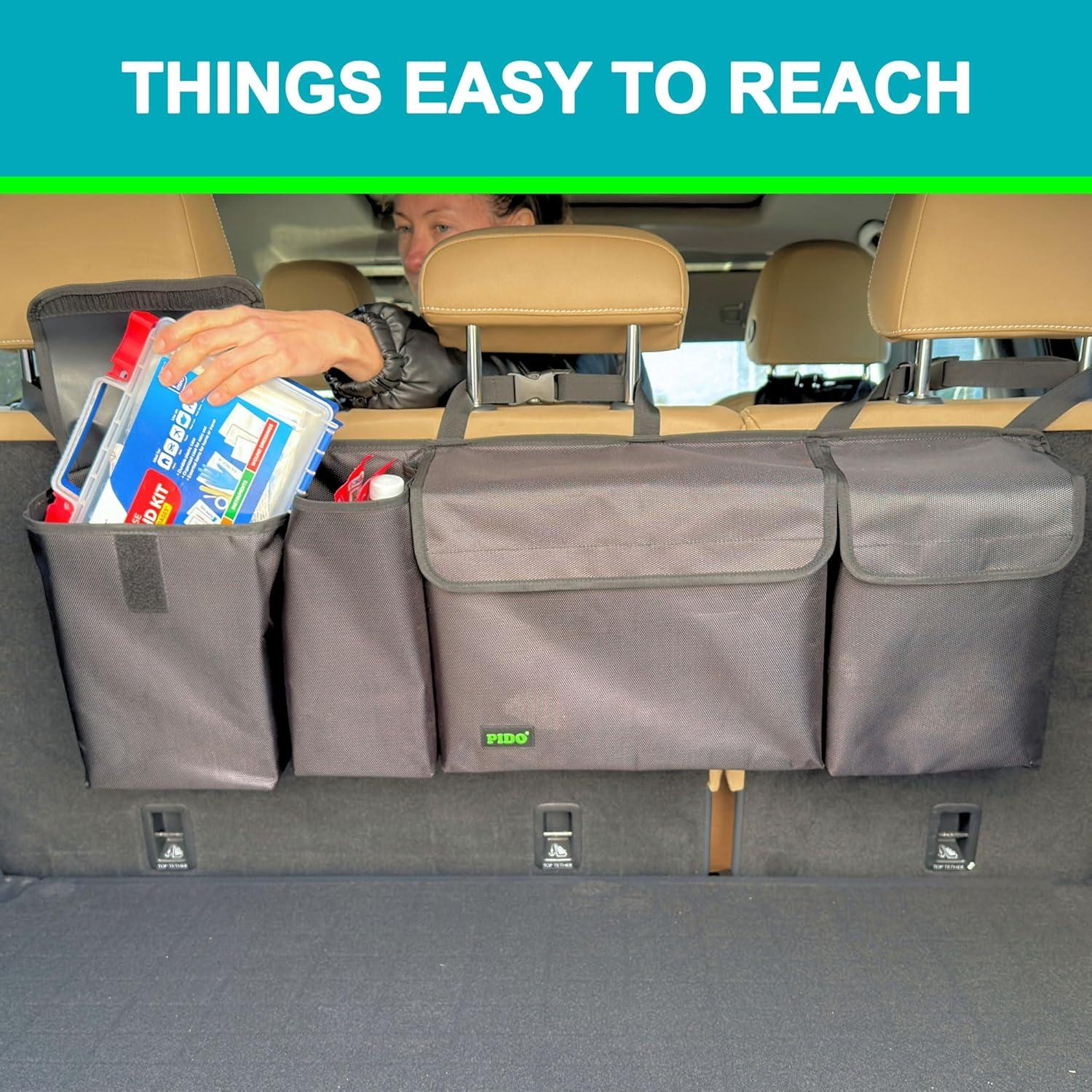 Organizador de Maletero Colgante PIDO, Tela 1680D, Negro